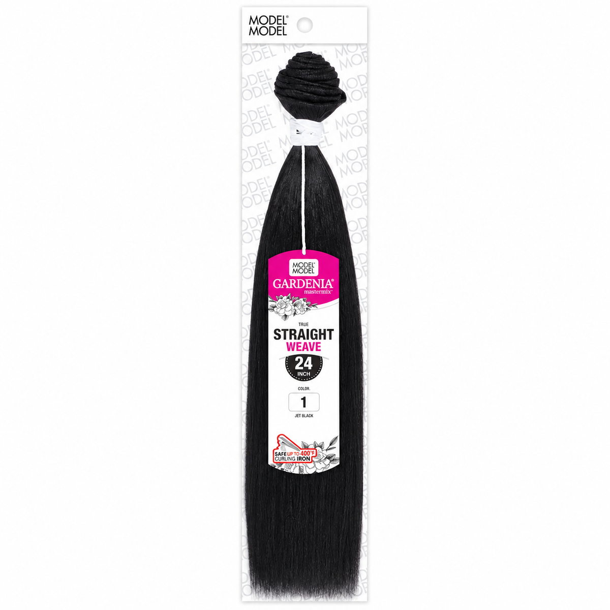 Model Model Gardenia Straight Synthetic Weave 24" — full package in color 1