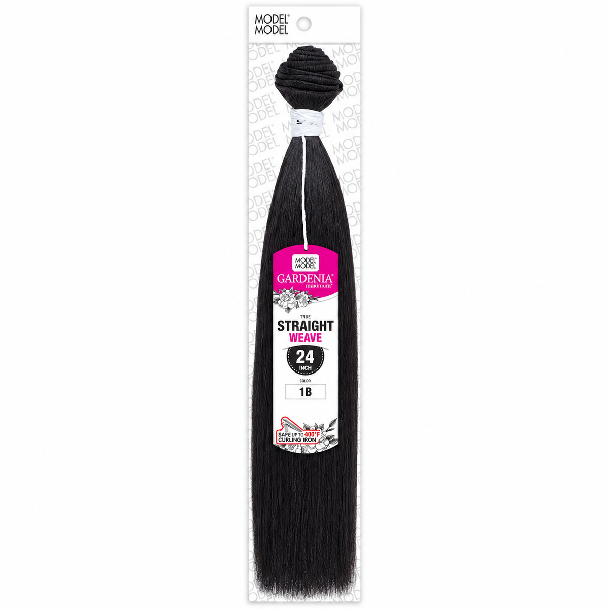 Model Model Gardenia Straight Synthetic Weave 24" — full package in color 1B