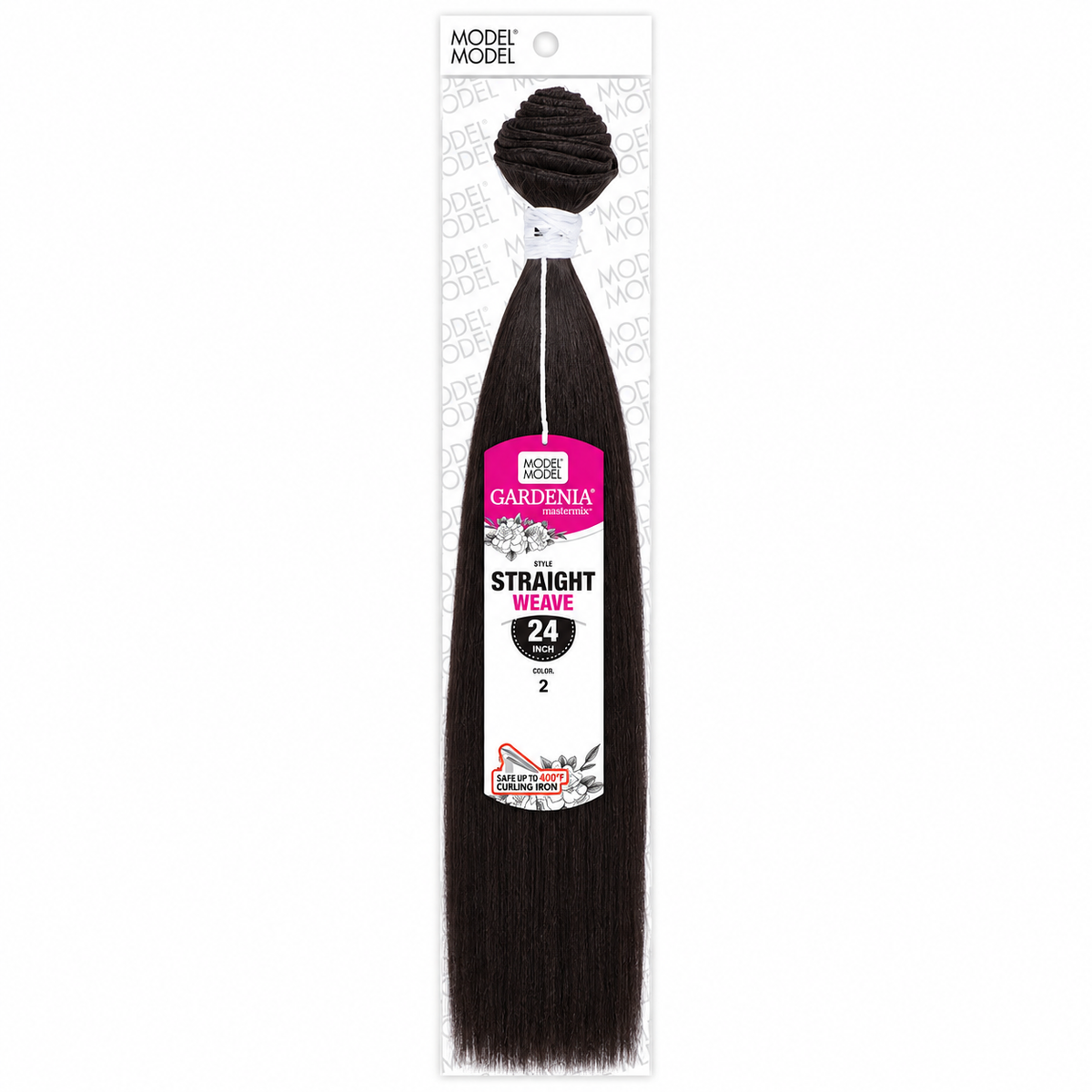 Model Model Gardenia Straight Synthetic Weave 24" — full package in color 2