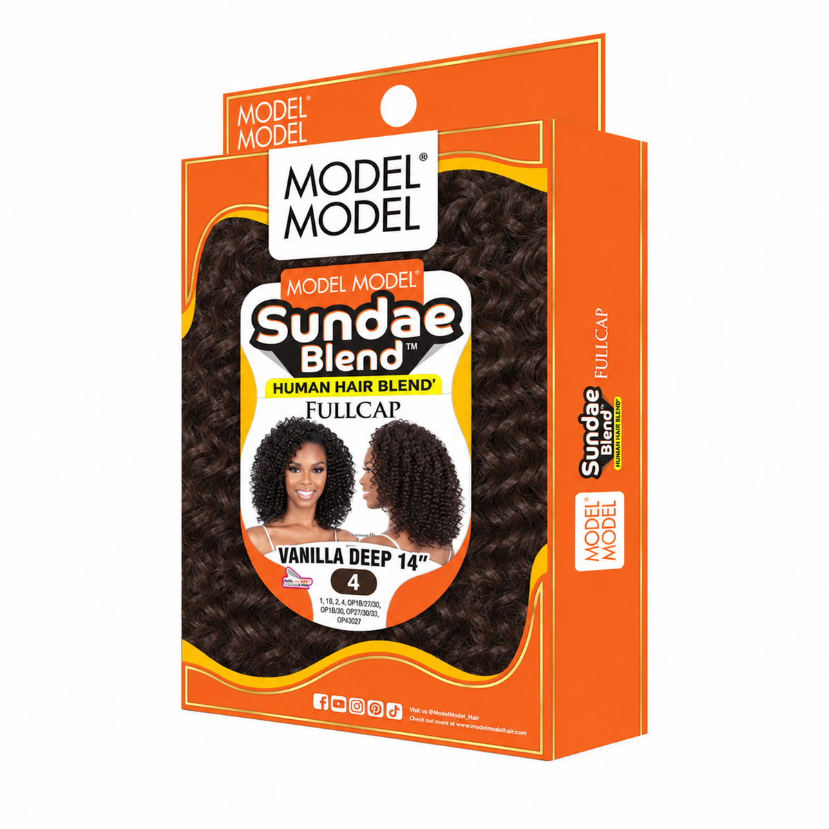 Model Model Sundae Blend Vanilla Deep Half Wig 14" — full package in color 4