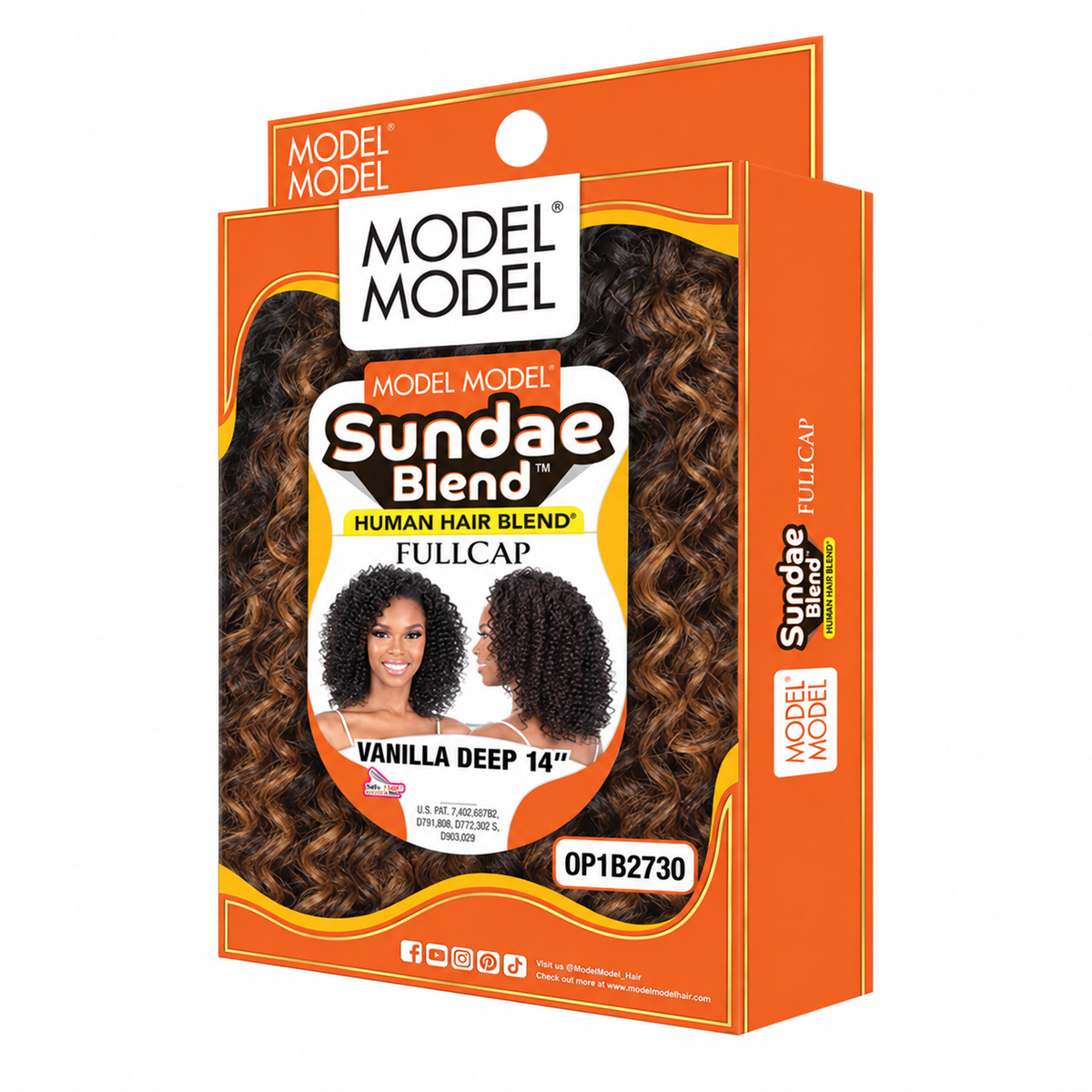 Model Model Sundae Blend Vanilla Deep Half Wig 14" — full package in color OP1B2730