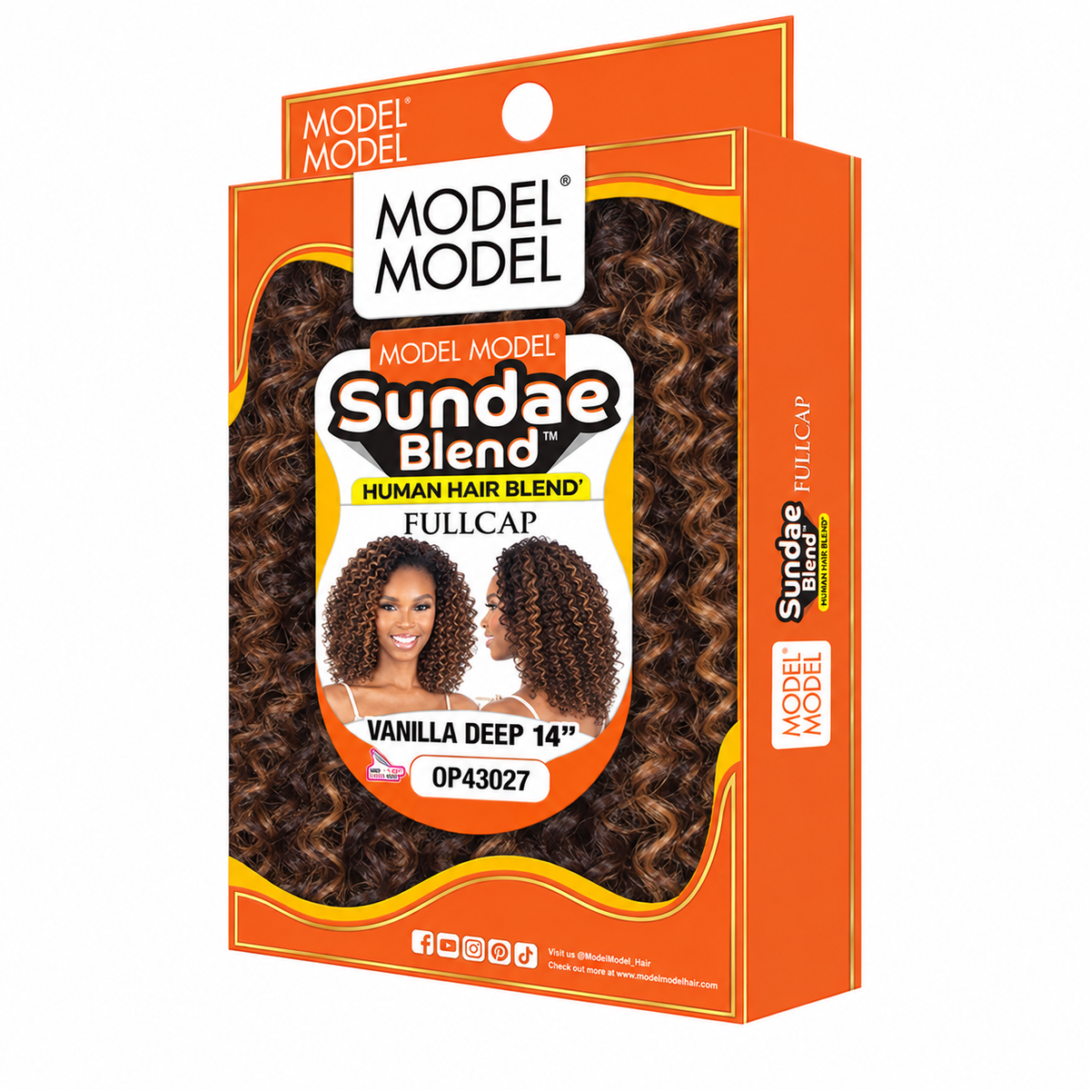 Model Model Sundae Blend Vanilla Deep Half Wig 14" — full package in color OP43027