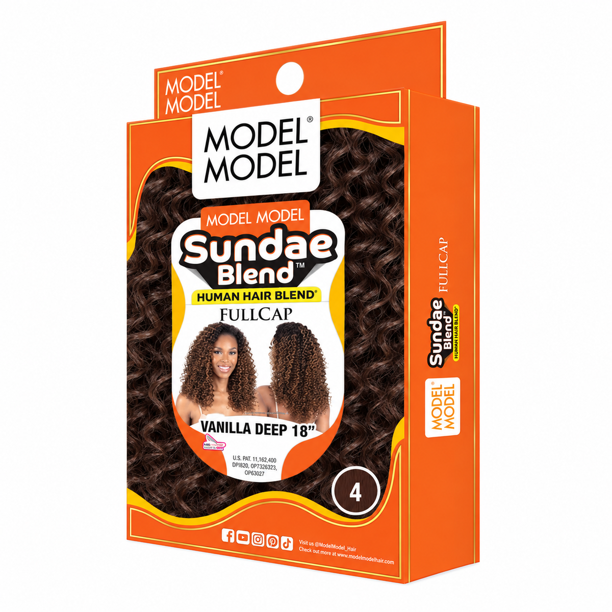 Model Model Sundae Blend Vanilla Deep Half Wig 18" — full package in color 4