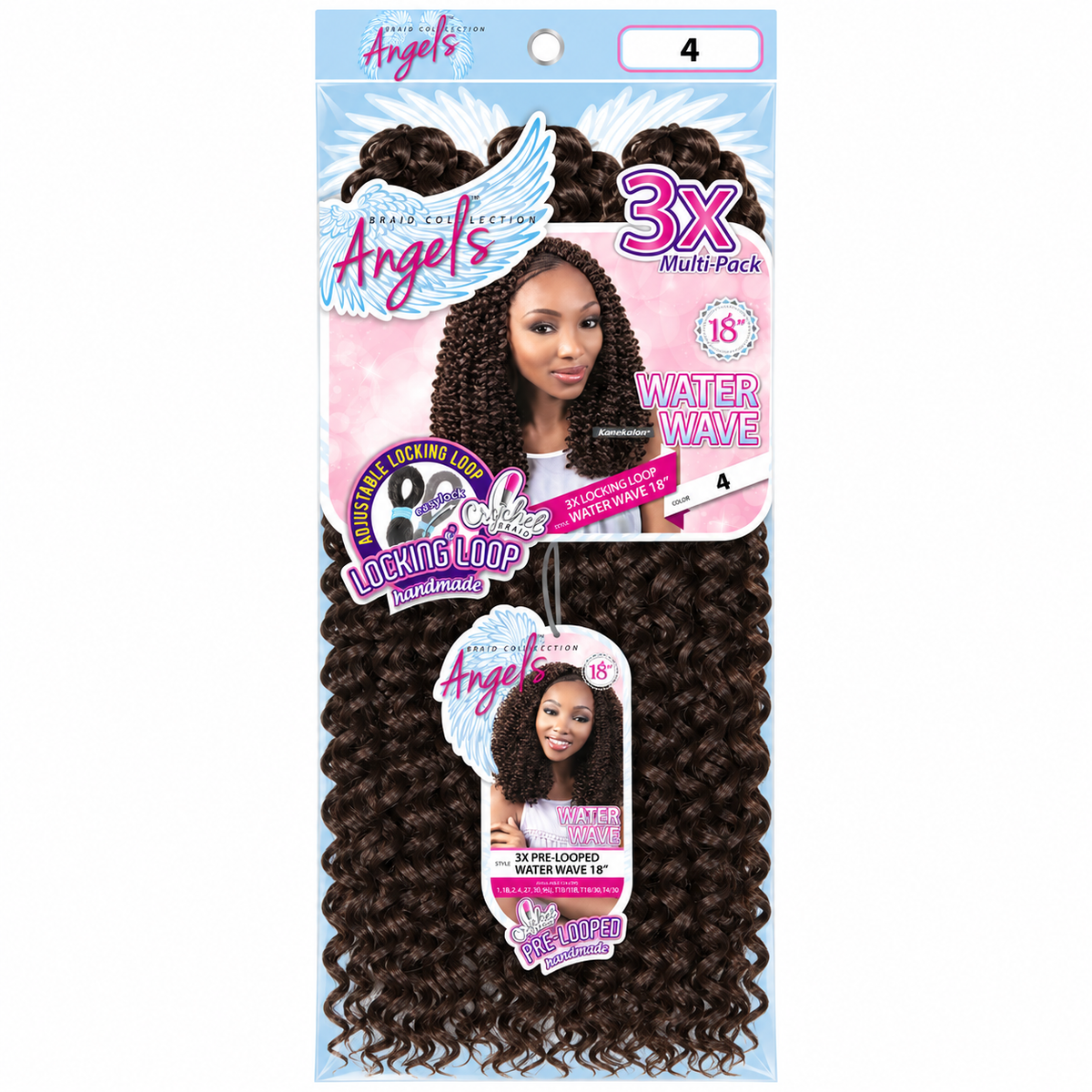 Motown Tress Angel’s 3X Water Wave 18 inch color 4 package