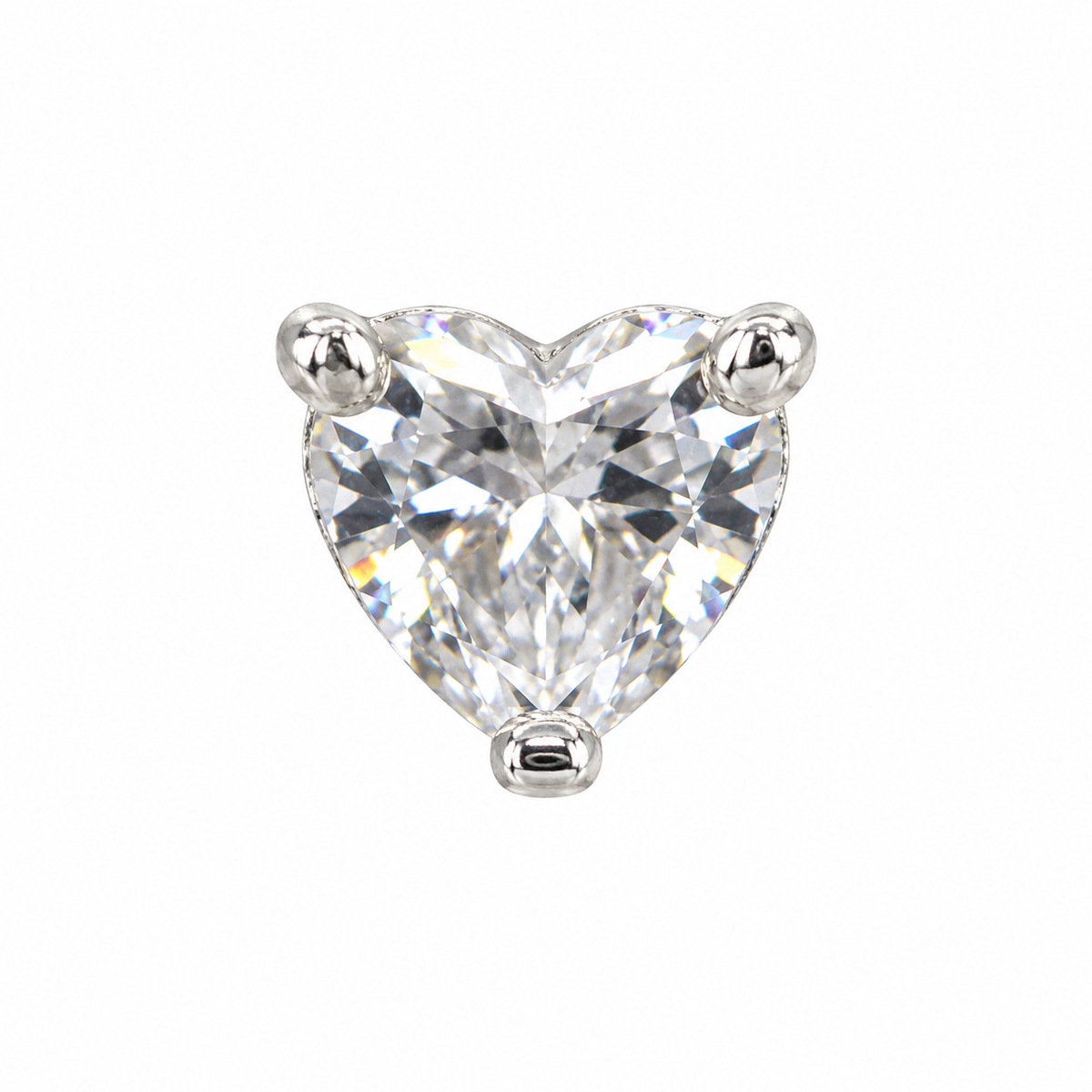 Joy Jewelry NB05 silver heart stone nose stud