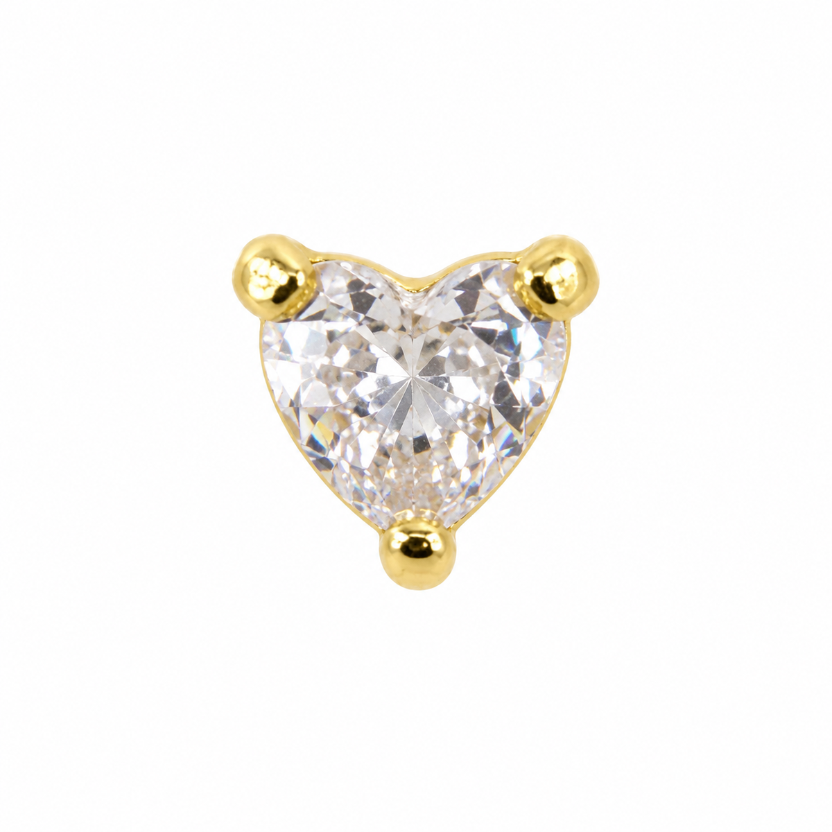 Joy Jewelry NB06 gold tone heart stone nose stud