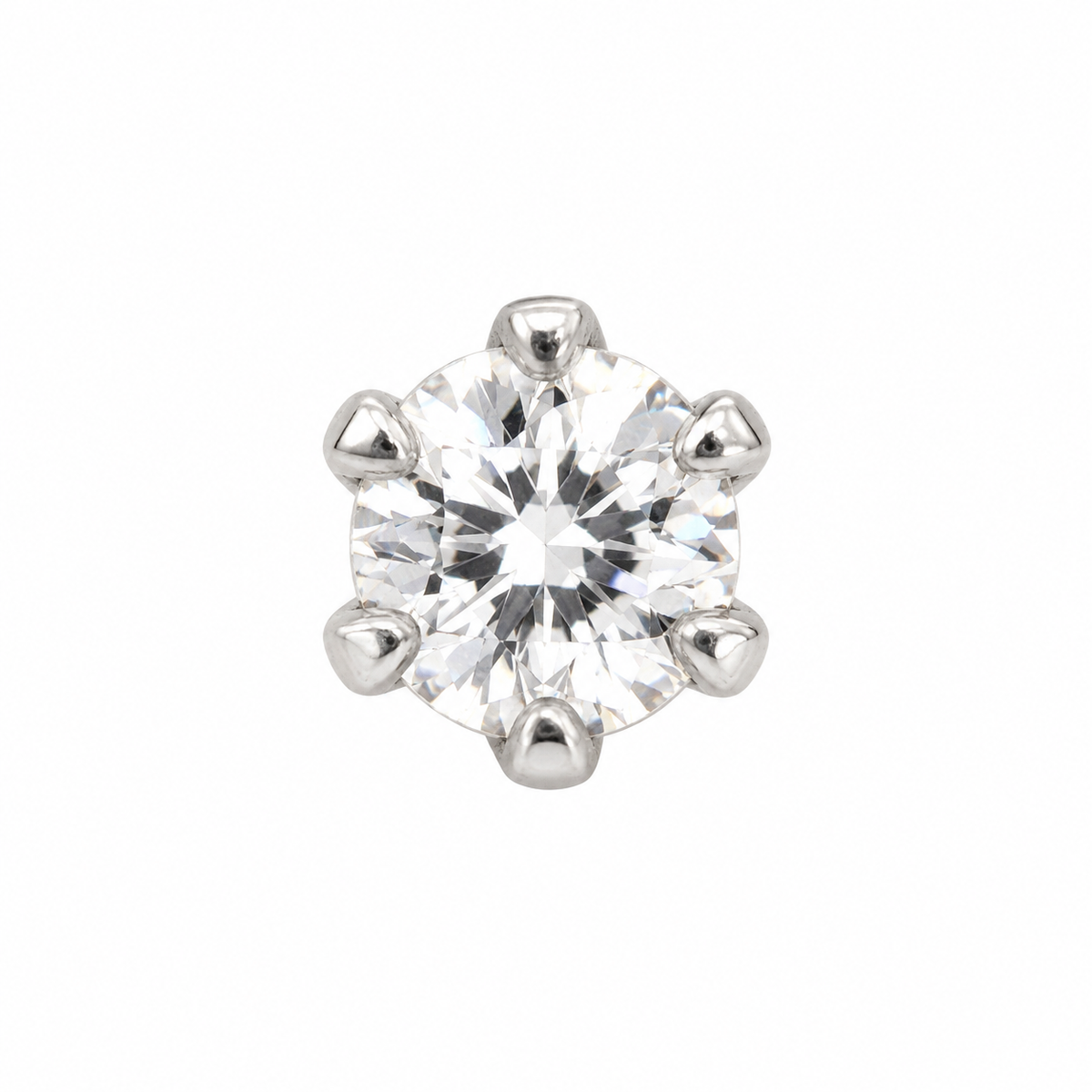 Joy Jewelry NB11 Silver Prong Round Stone nose stud