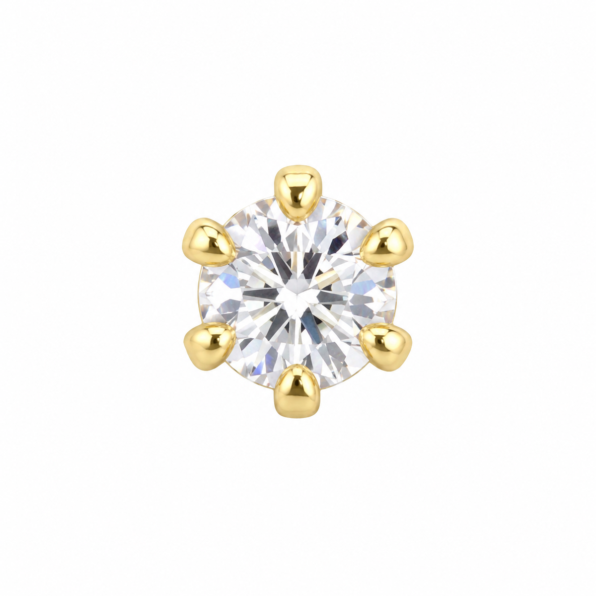 Joy Jewelry NB12 Gold Tone Prong Round Stone nose stud