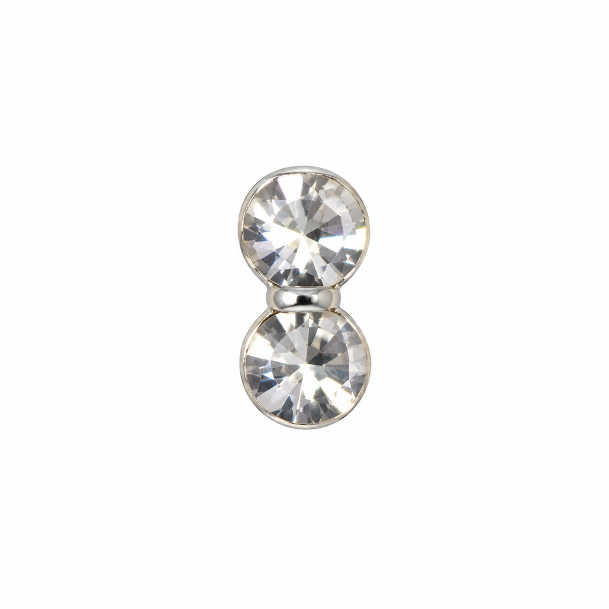 Joy Jewelry NB13 Silver Double Round Stone nose stud