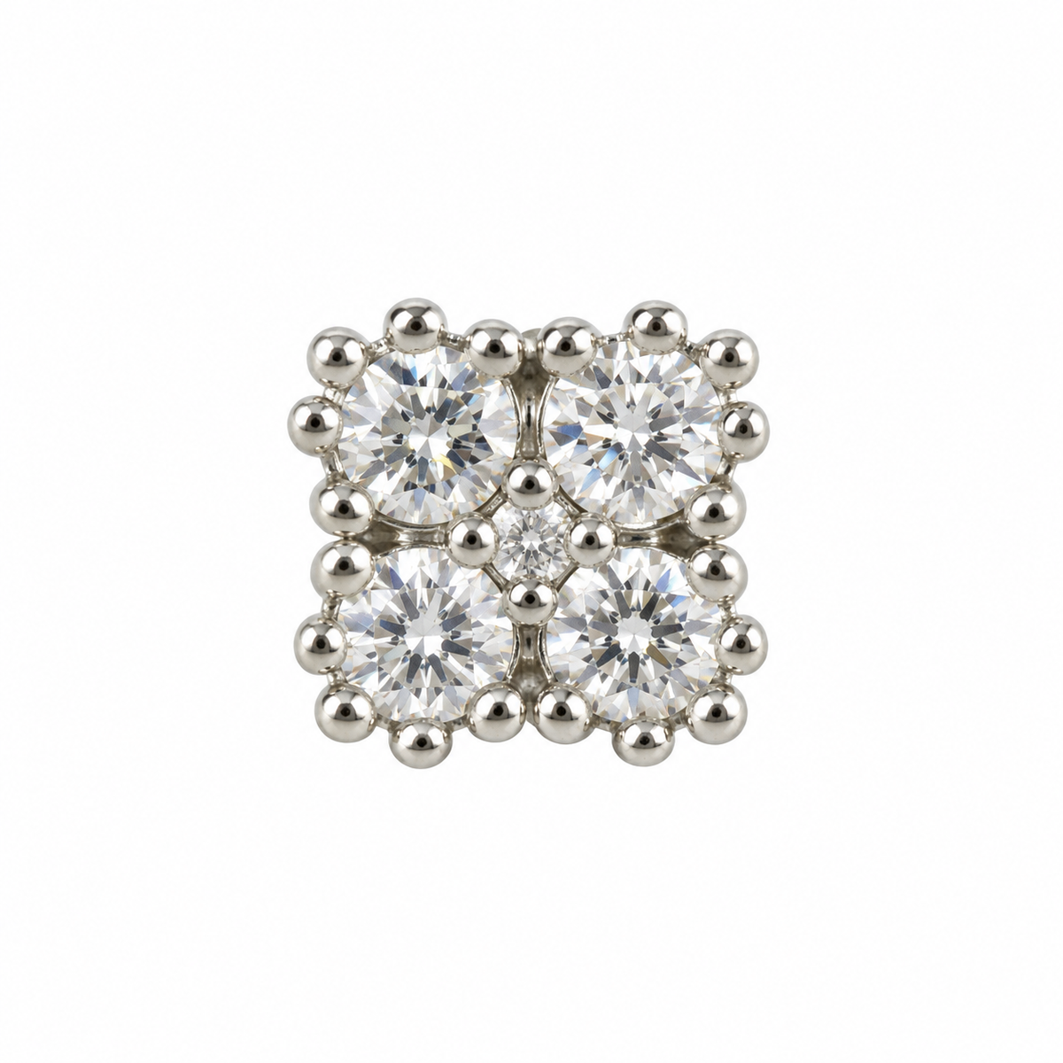 Joy Jewelry NB17 Silver Square Stone Cluster nose stud