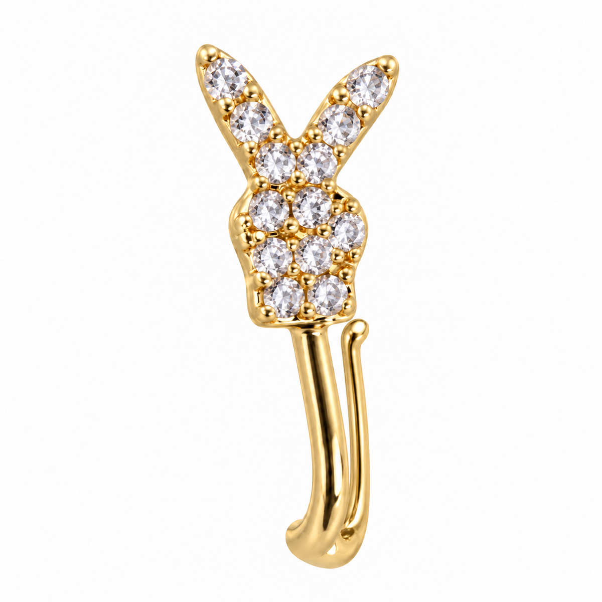 NCFG03 – The One gold-tone clear stone bunny nose cuff