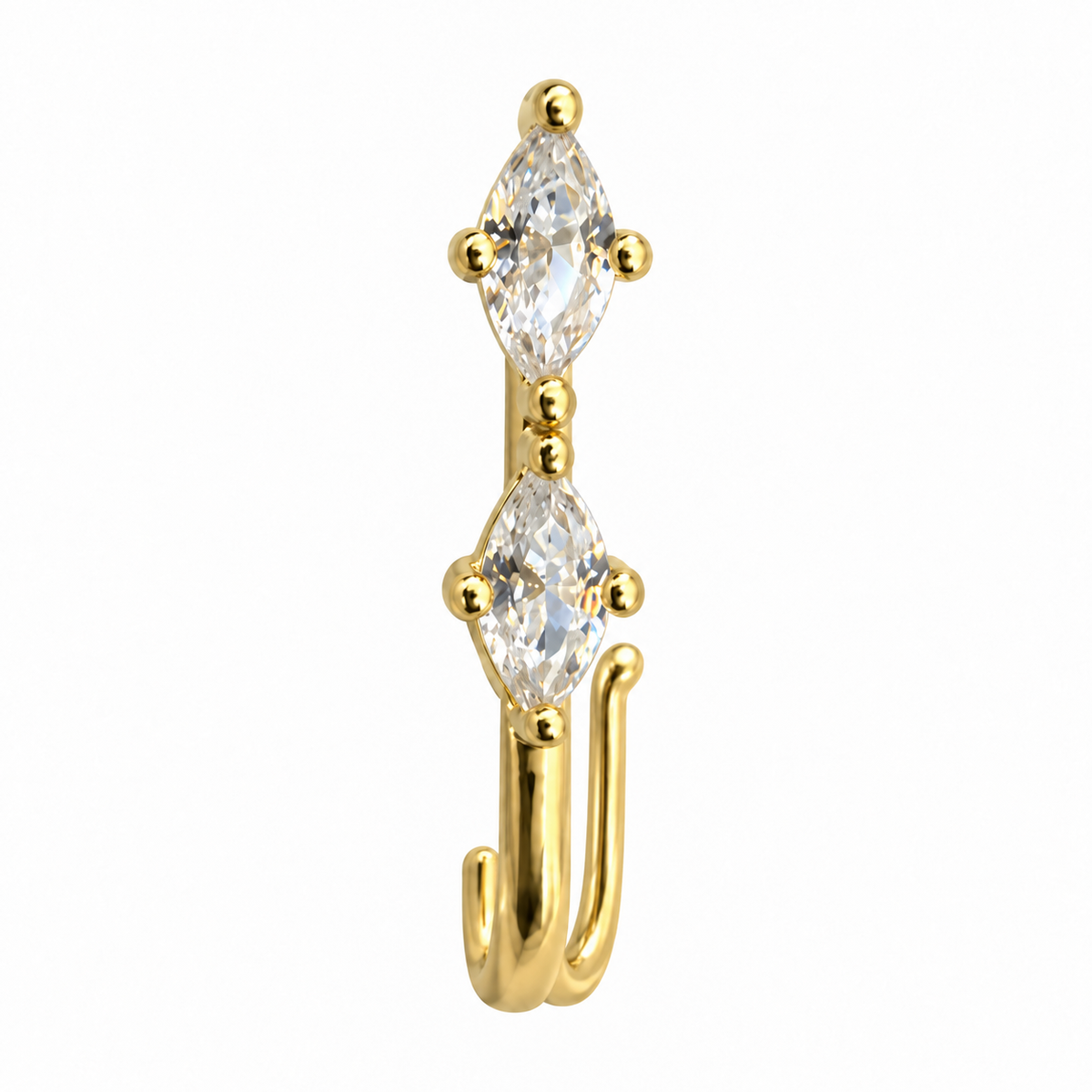 NCFG05 – The One gold-tone marquise stone nose cuff