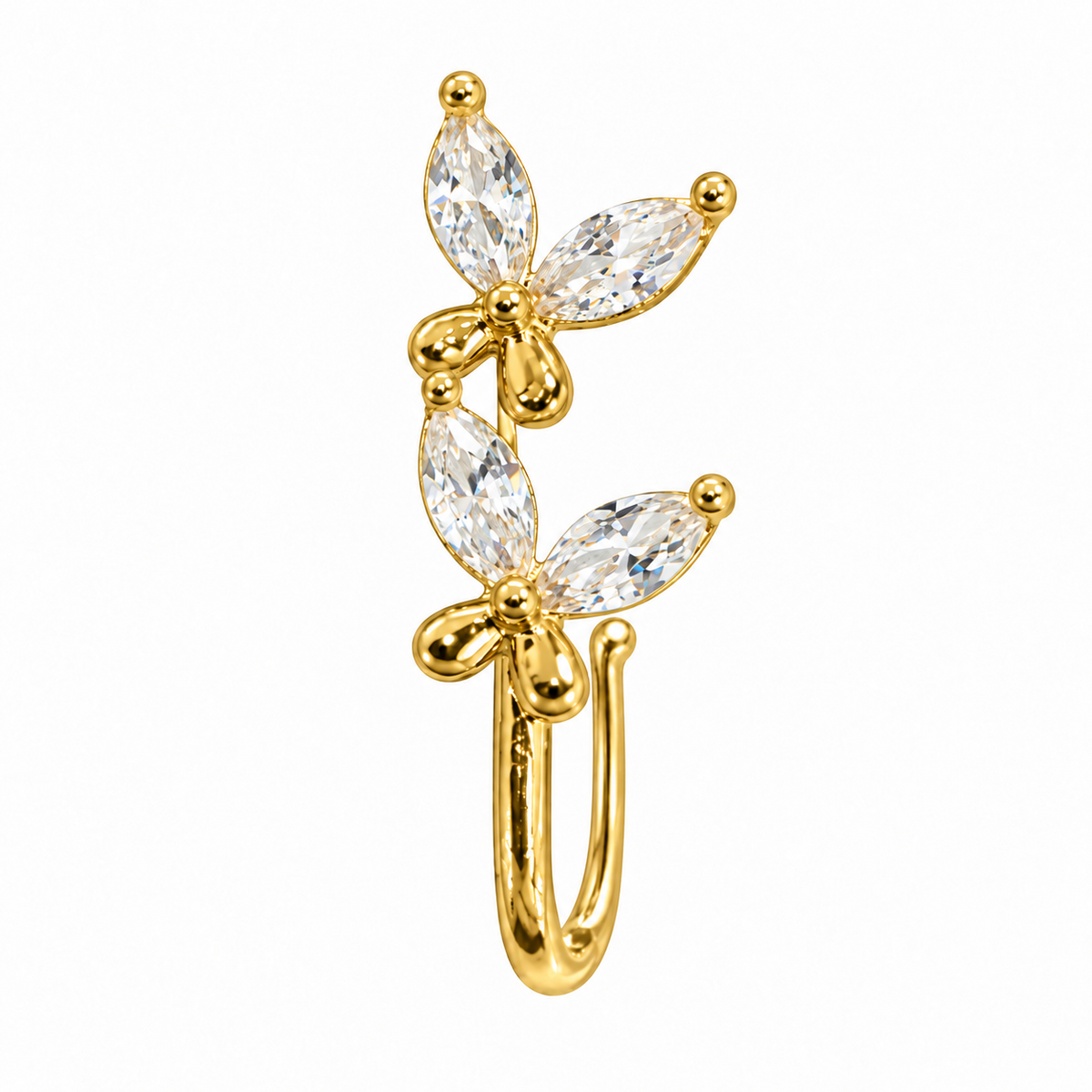 NCFG10 – The One gold-tone double butterfly nose cuff