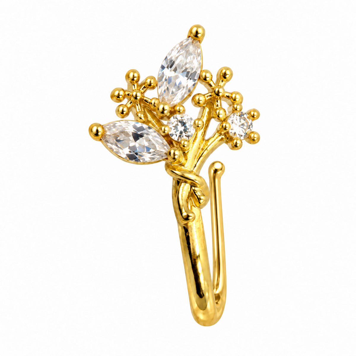 NCFG13 – The One gold-tone floral sprig nose cuff