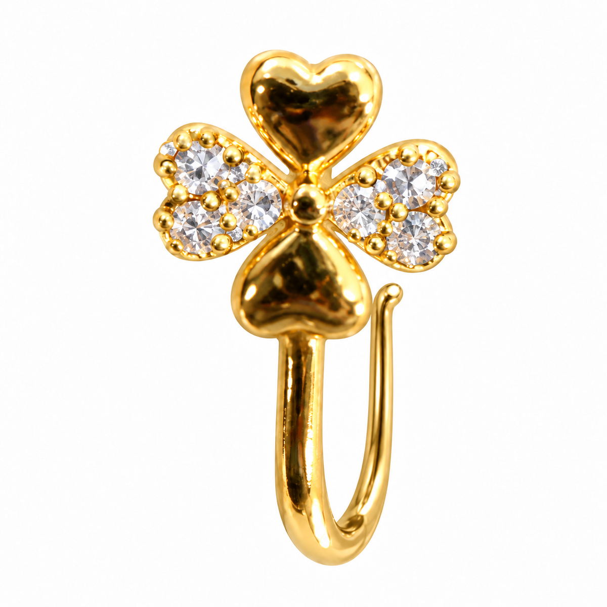 NCFG15 – The One gold-tone four-heart clover nose cuff