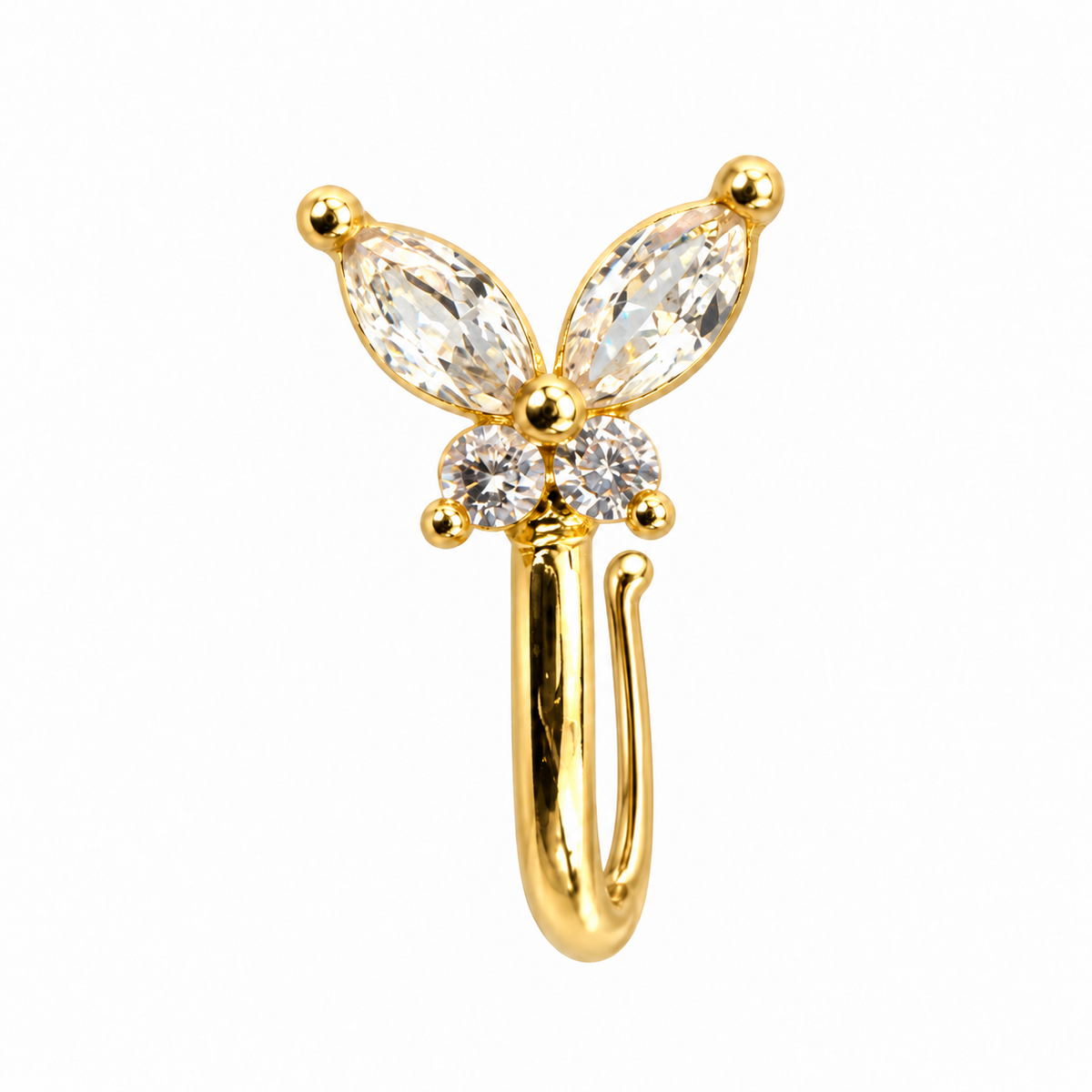 NCFG18 – The One gold-tone double marquise stone nose cuff