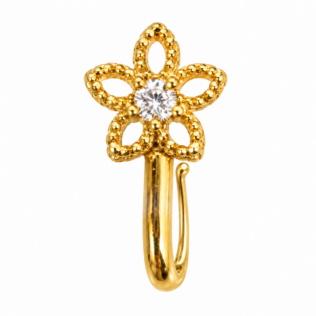 NCFG19 – The One gold-tone open-petal flower nose cuff