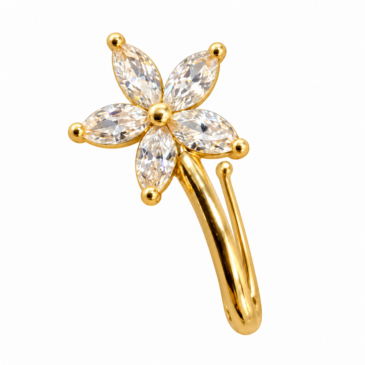 NCFG22 – The One gold-tone marquise-petal flower nose cuff