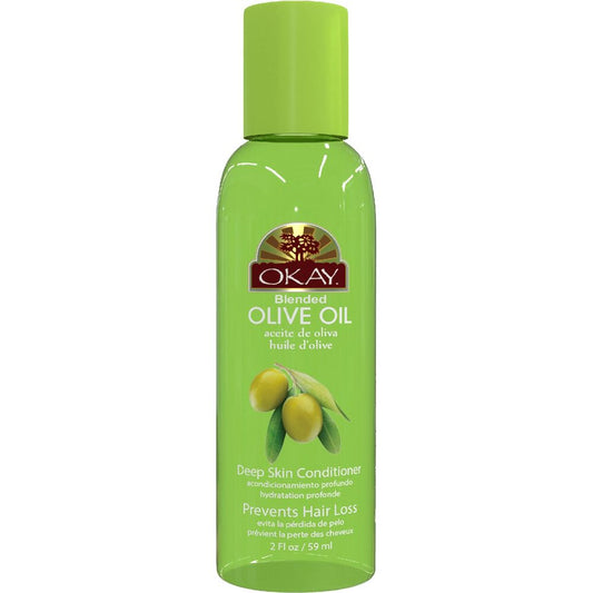 OKAY Pure Naturals Olive Blended Oil 2 oz in a green bottle