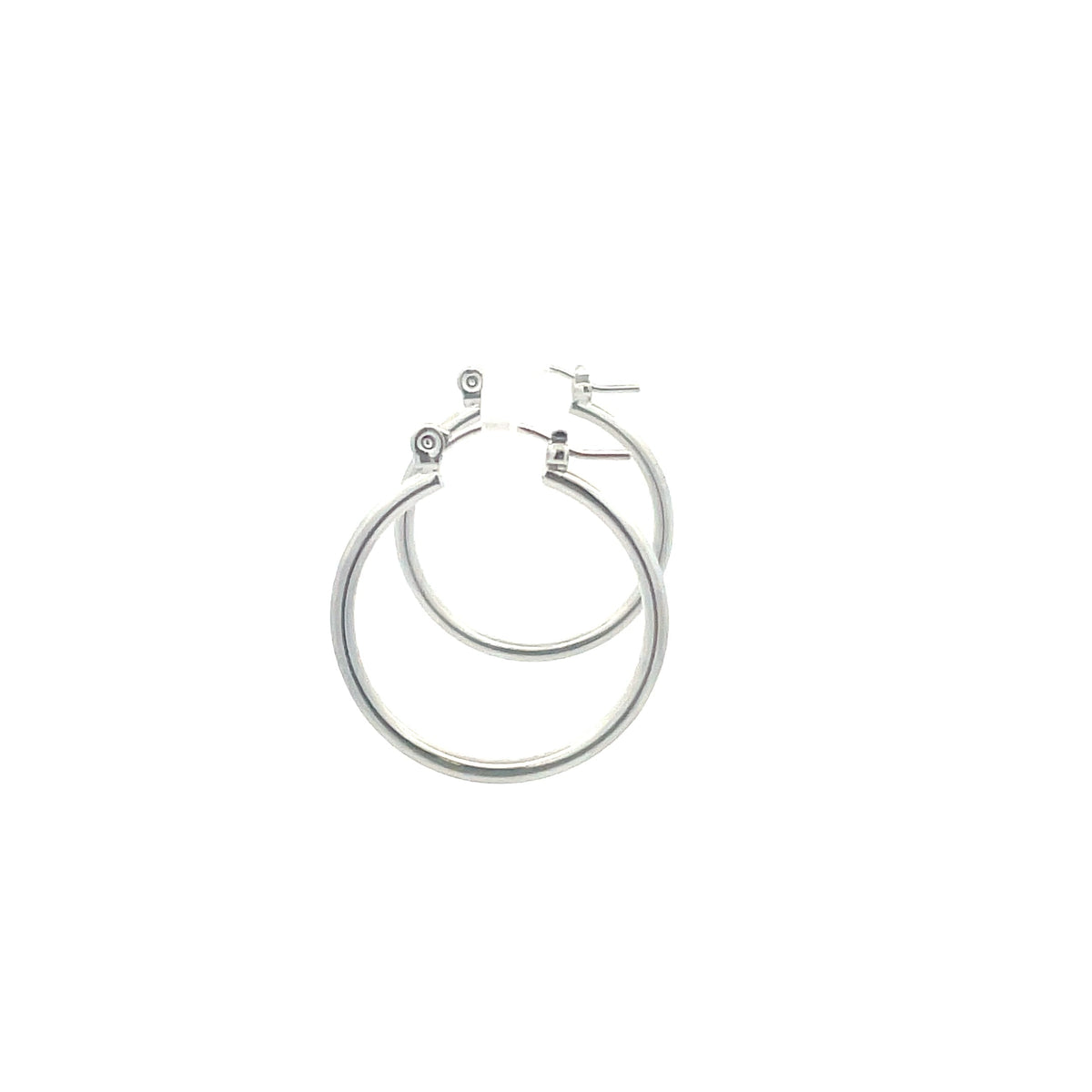 The One Jewelry silver tone Polished Hoop - 05 pin-catch hoop earrings - OPCS5