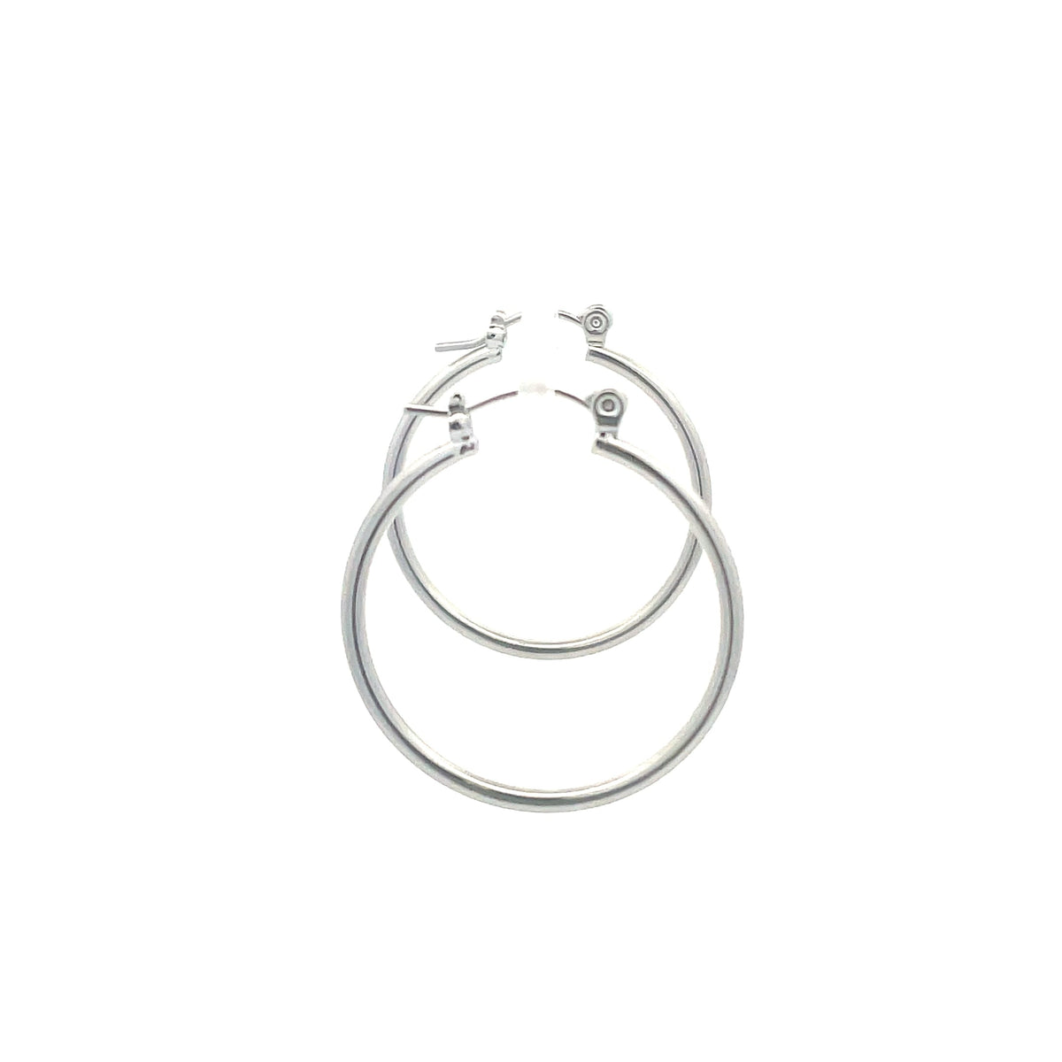 The One Jewelry silver tone Polished Hoop - 06 pin-catch hoop earrings - OPCS6