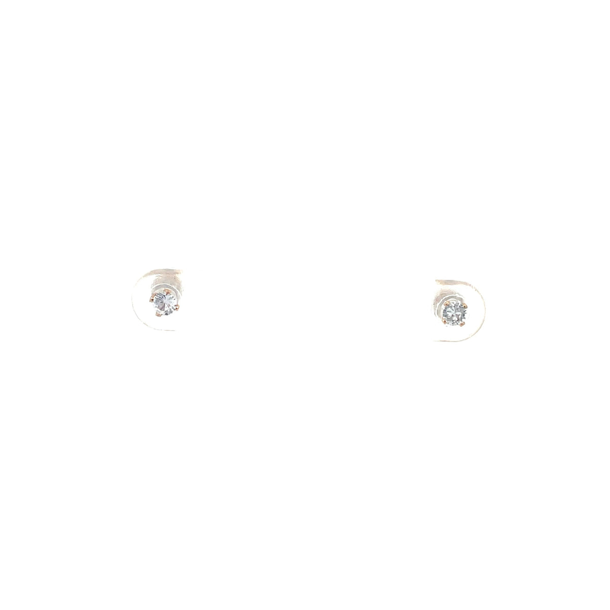 The One Jewelry gold-tone round CZ screw-back stud earrings 3 mm