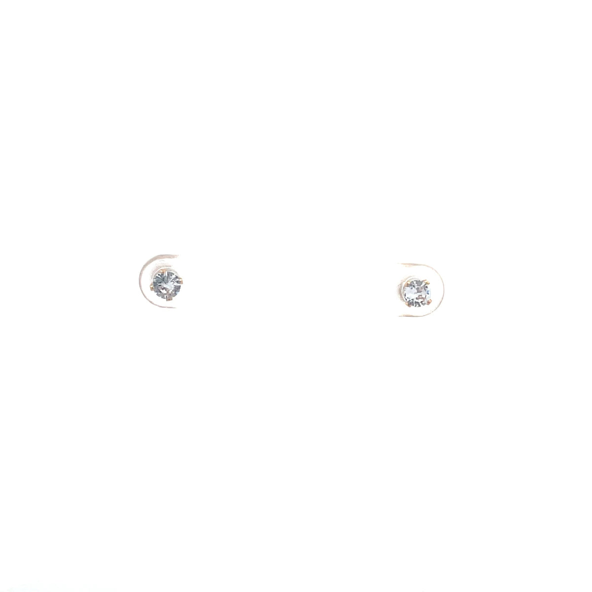 The One Jewelry gold-tone round CZ screw-back stud earrings 4 mm