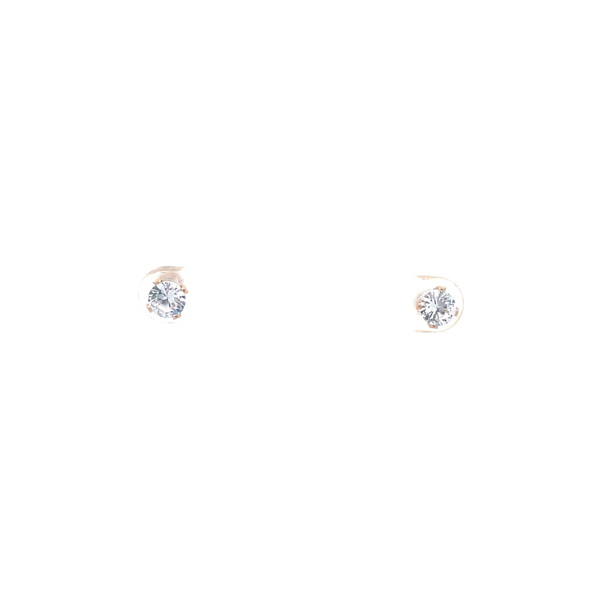 The One Jewelry gold-tone round CZ screw-back stud earrings 5 mm