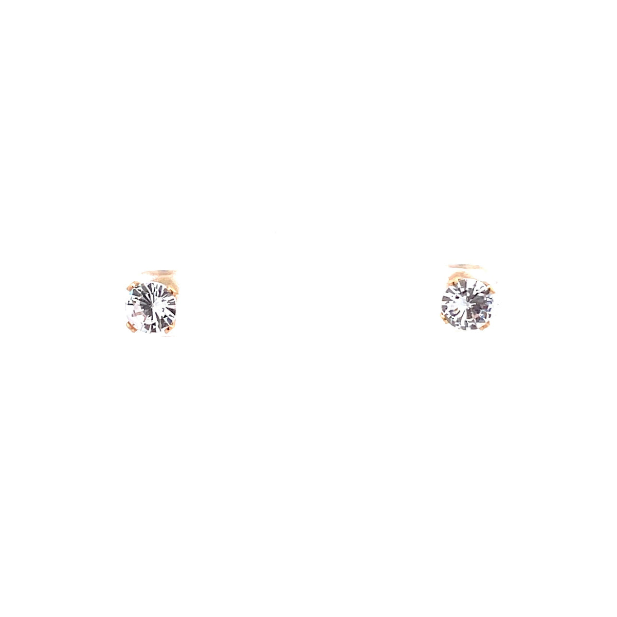The One Jewelry gold-tone round CZ screw-back stud earrings 6 mm