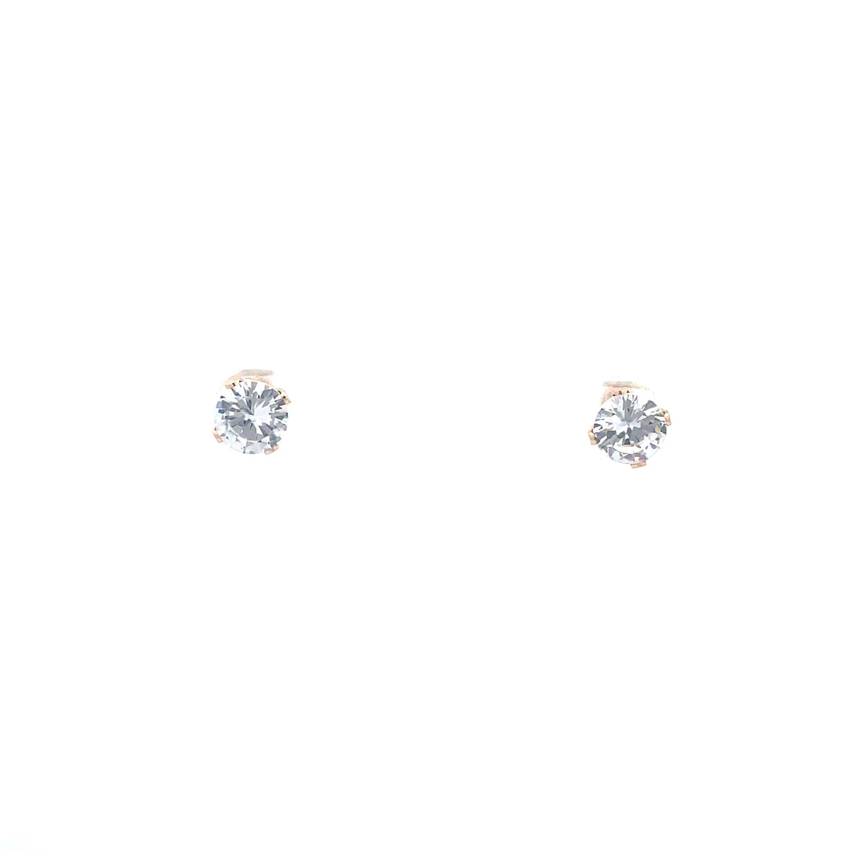 The One Jewelry gold-tone round CZ screw-back stud earrings 7 mm