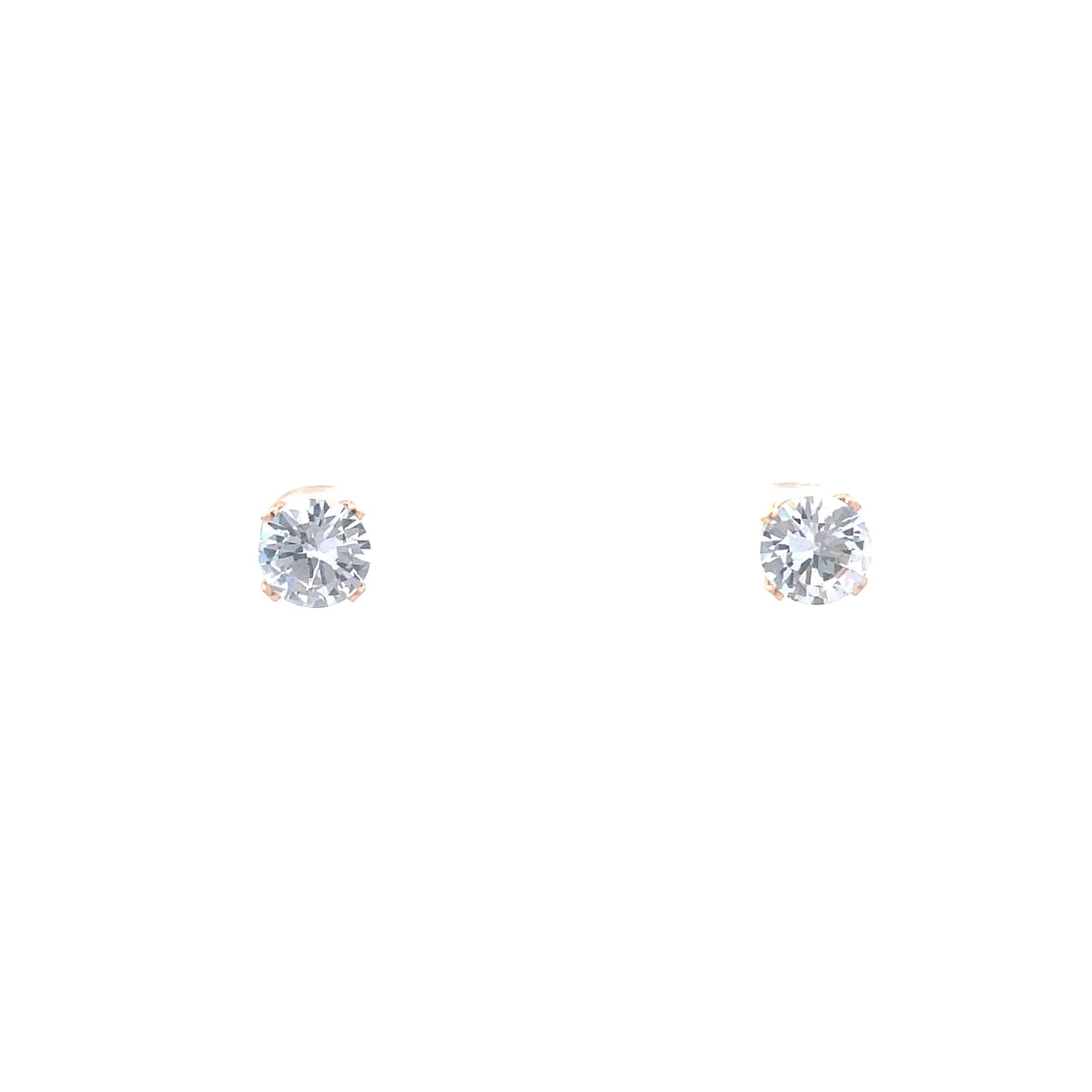 The One Jewelry gold-tone round CZ screw-back stud earrings 8 mm