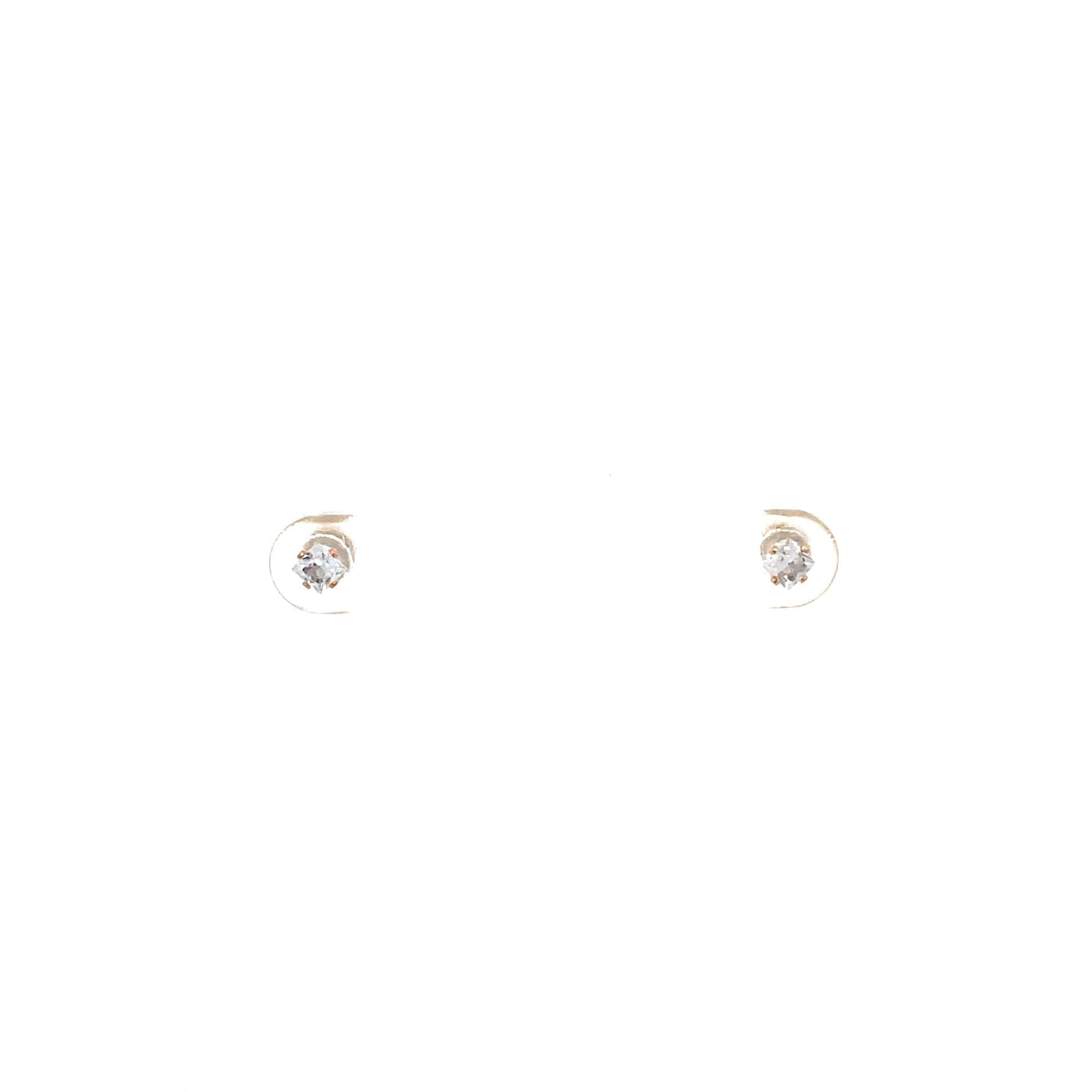 The One Jewelry gold-tone square CZ screw-back stud earrings 3 mm