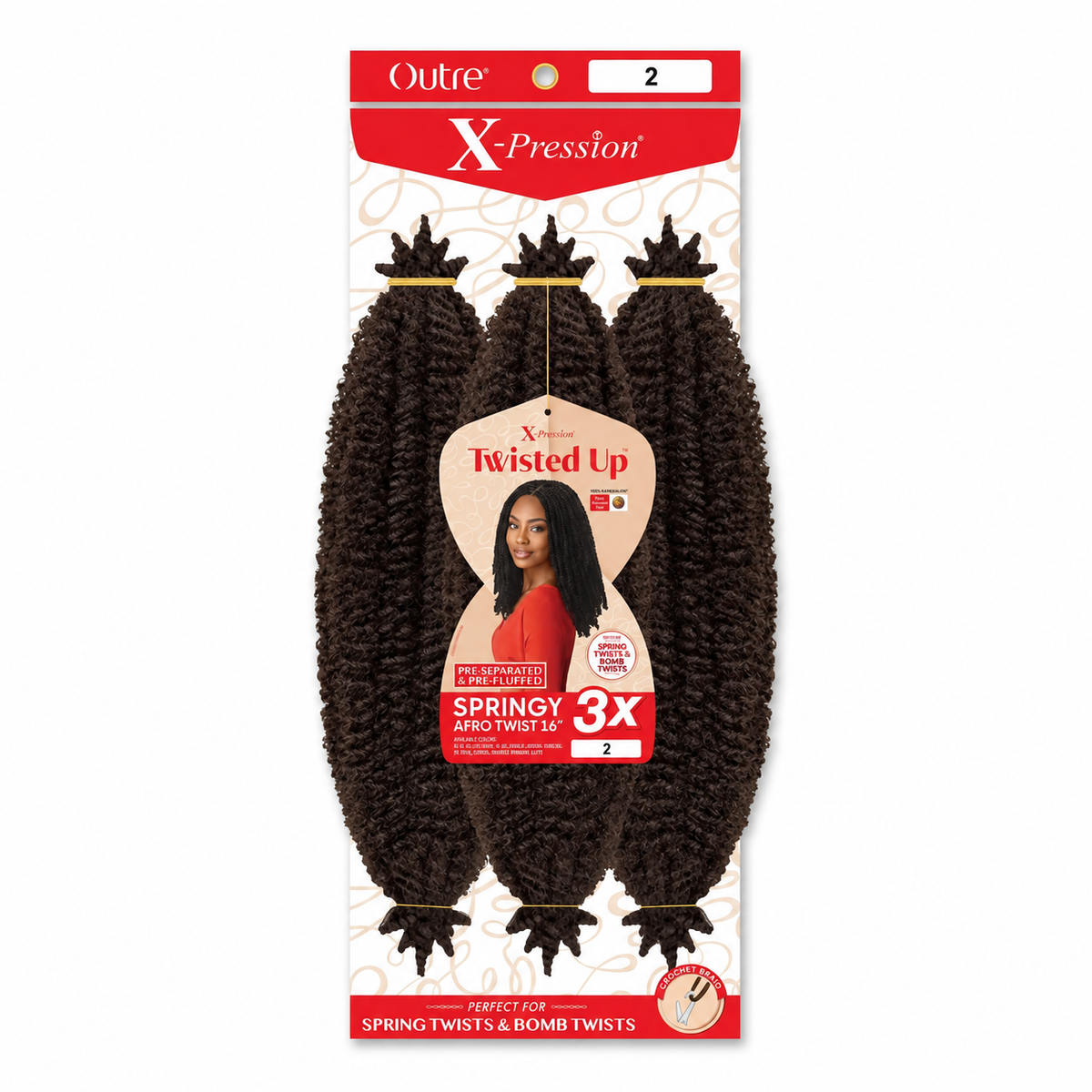 Outre Twisted Up 3X Springy Afro Twist 16 inch — color 2 full package