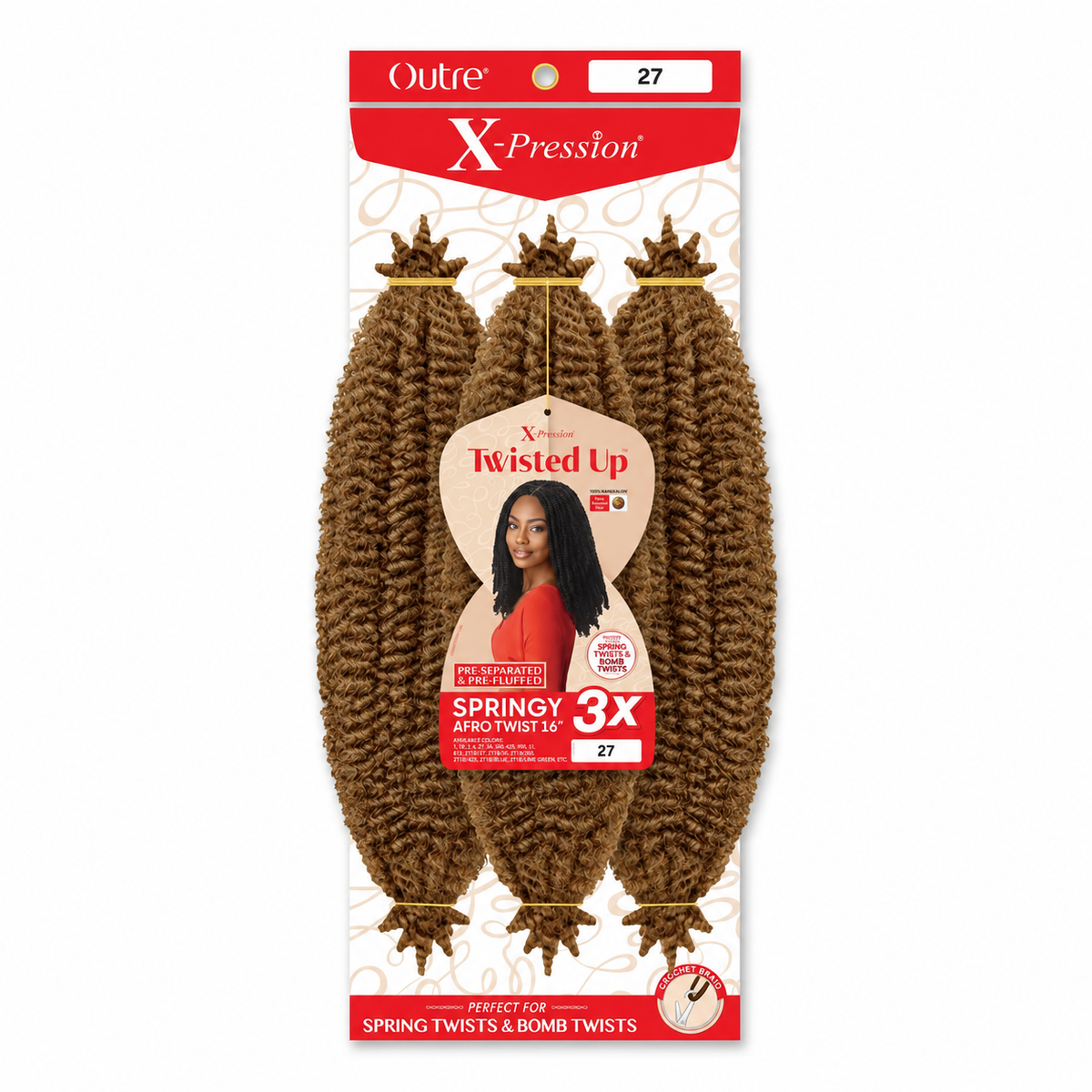 Outre Twisted Up 3X Springy Afro Twist 16 inch — color 27 full package