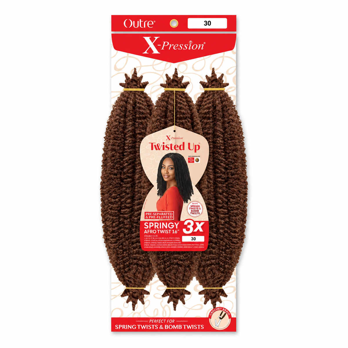 Outre Twisted Up 3X Springy Afro Twist 16 inch — color 30 full package