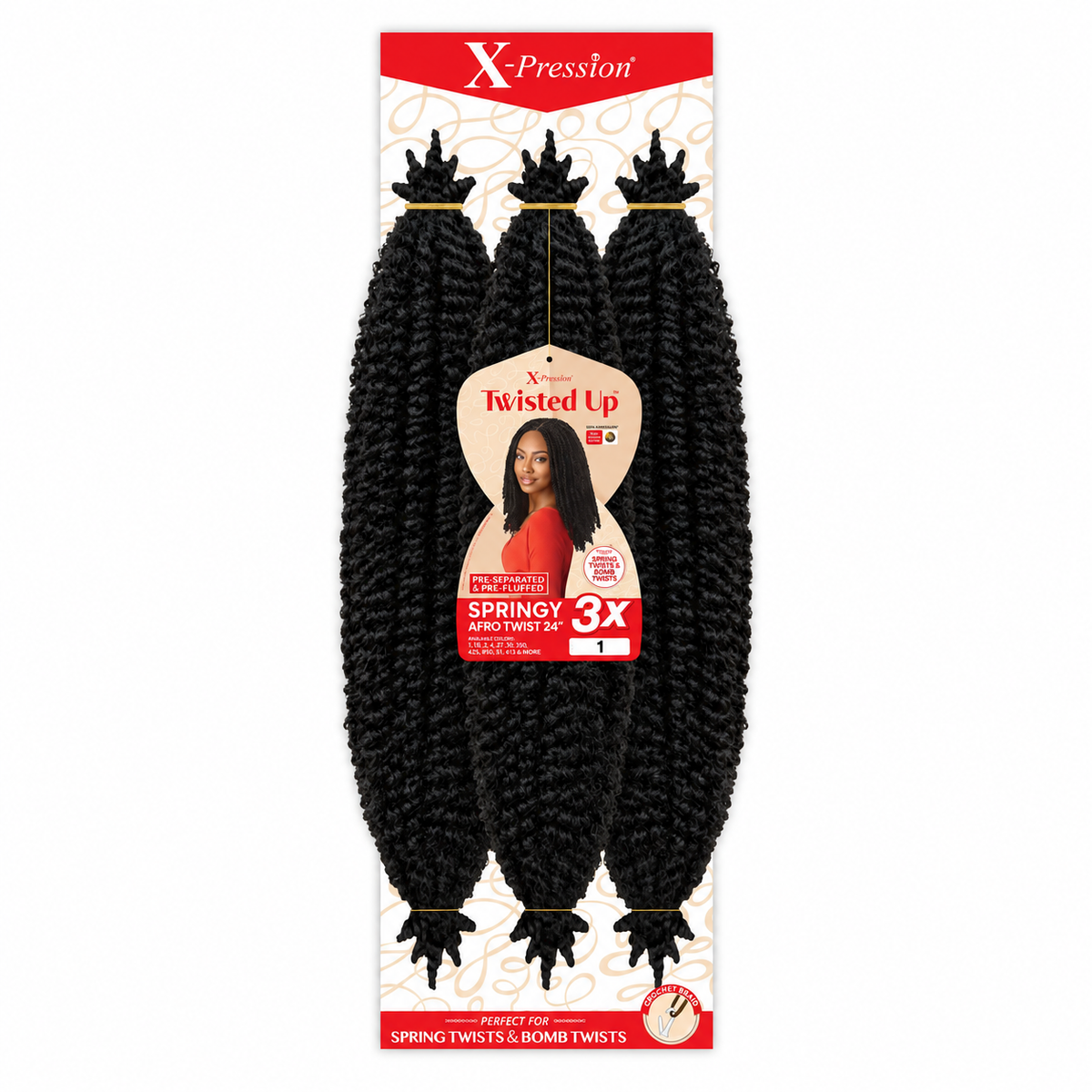 Outre Twisted Up 3X Springy Afro Twist 24 inch — color 1 full package