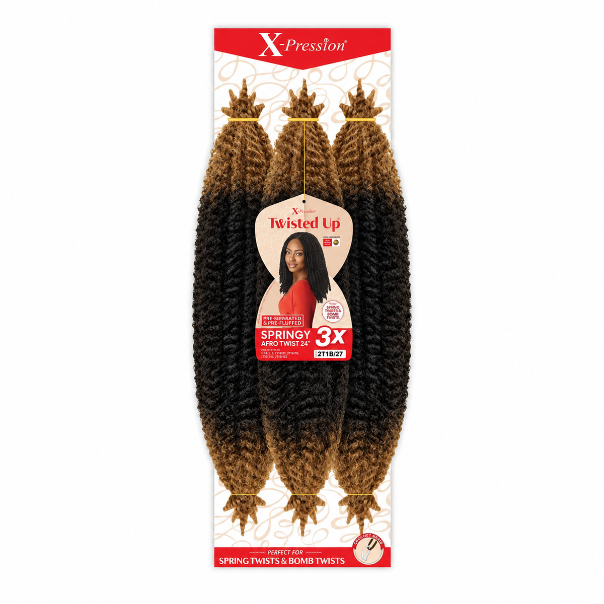 Outre Twisted Up 3X Springy Afro Twist 24 inch — color 2T1B/27 full package