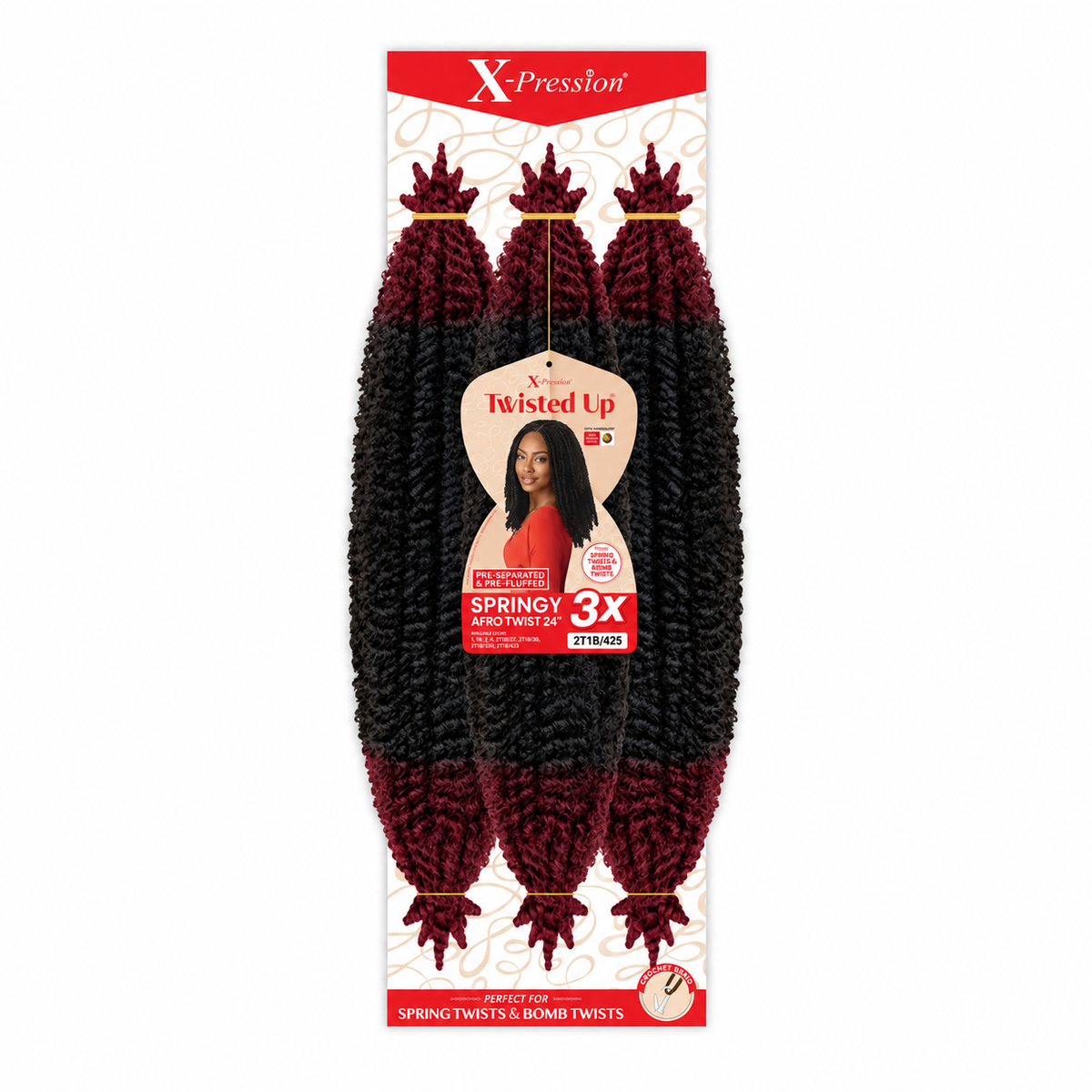 Outre Twisted Up 3X Springy Afro Twist 24 inch — color 2T1B/425 full package