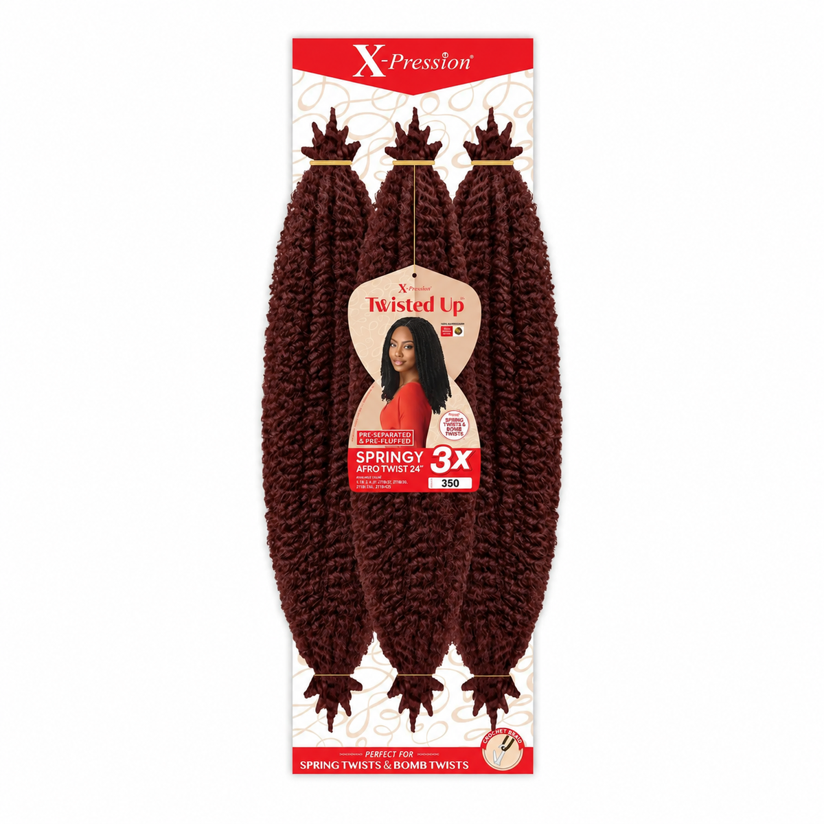 Outre Twisted Up 3X Springy Afro Twist 24 inch — color 350 full package