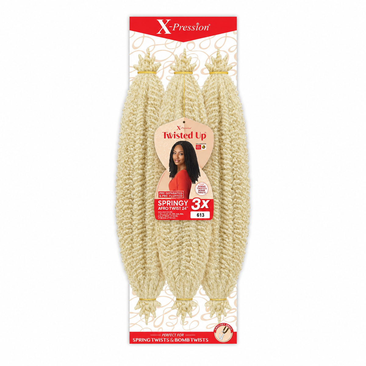 Outre Twisted Up 3X Springy Afro Twist 24 inch — color 613 full package