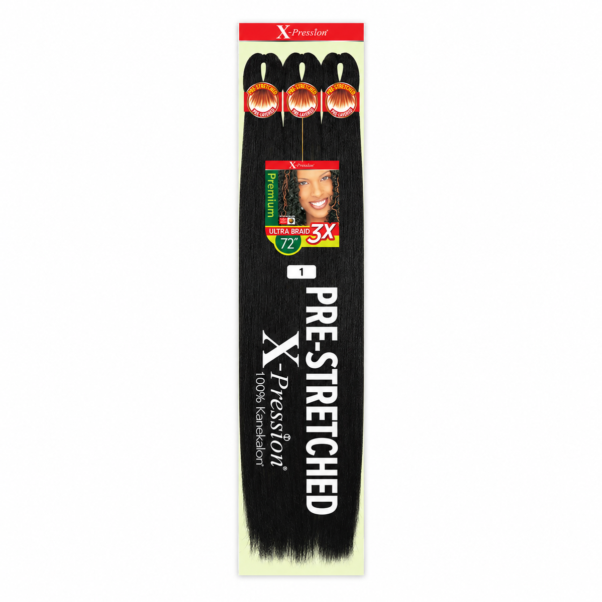 Outre X-Pression Ultra 3X 72-inch — 1, three bundles in labeled retail package — generated product illustration