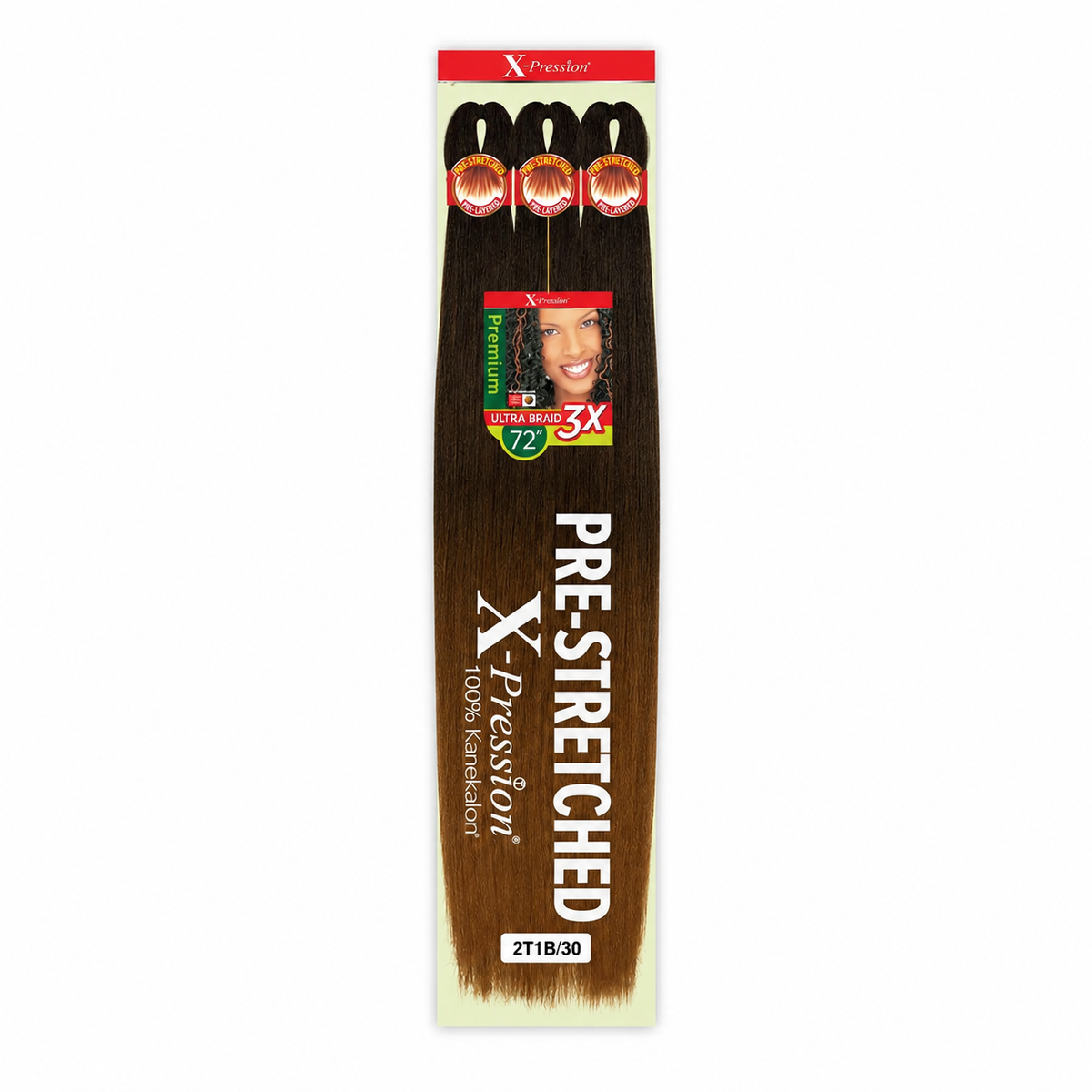 Outre X-Pression Ultra 3X 72-inch — 2T1B/30, three bundles in labeled retail package — generated product illustration