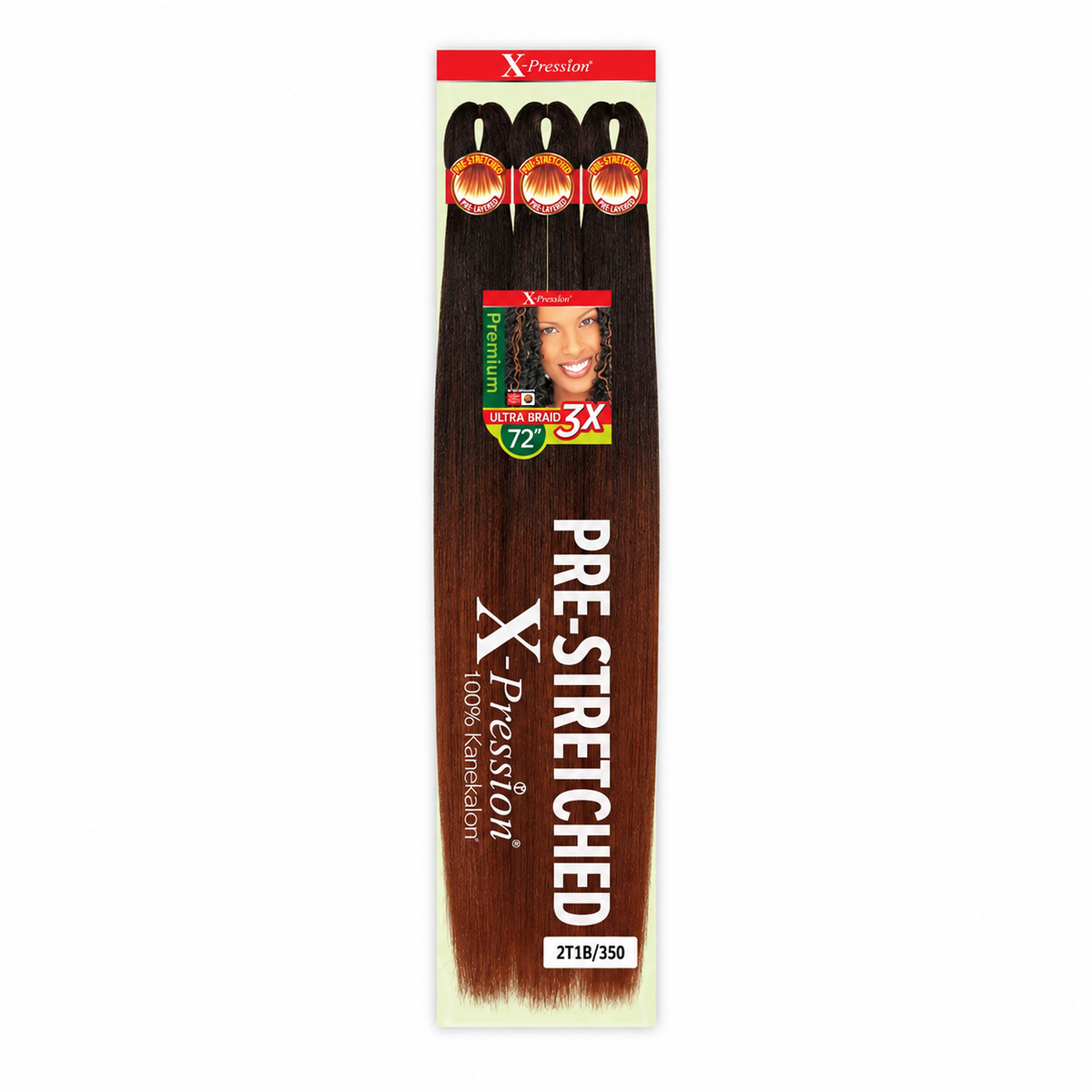 Outre X-Pression Ultra 3X 72-inch — 2T1B/350, three bundles in labeled retail package — generated product illustration