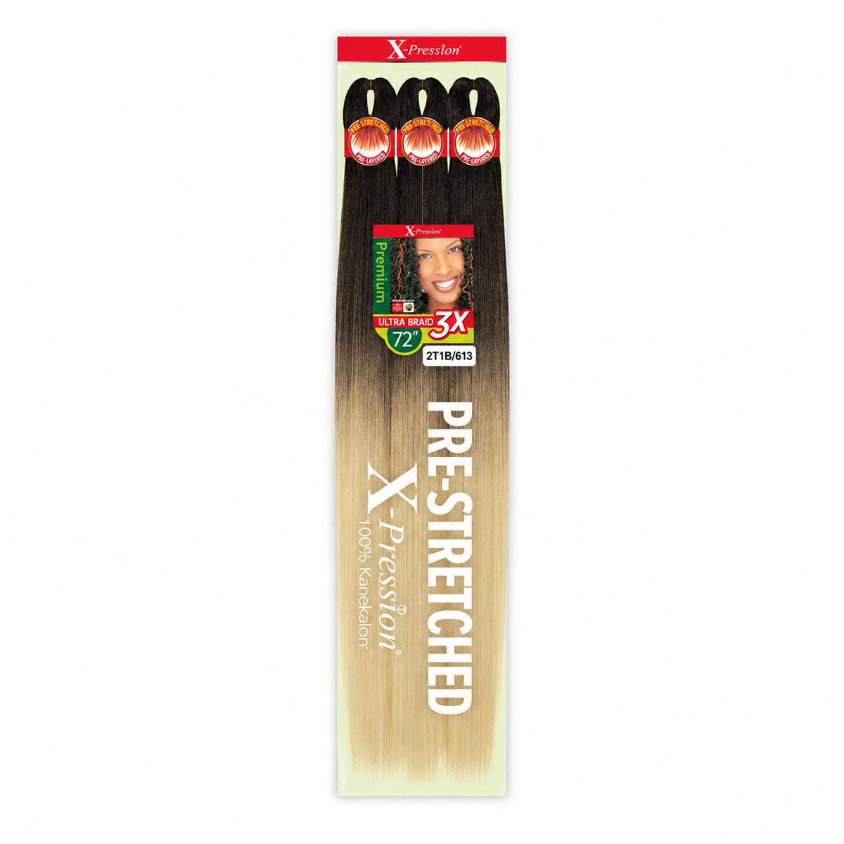 Outre X-Pression Ultra 3X 72-inch — 2T1B/613, three bundles in labeled retail package — generated product illustration