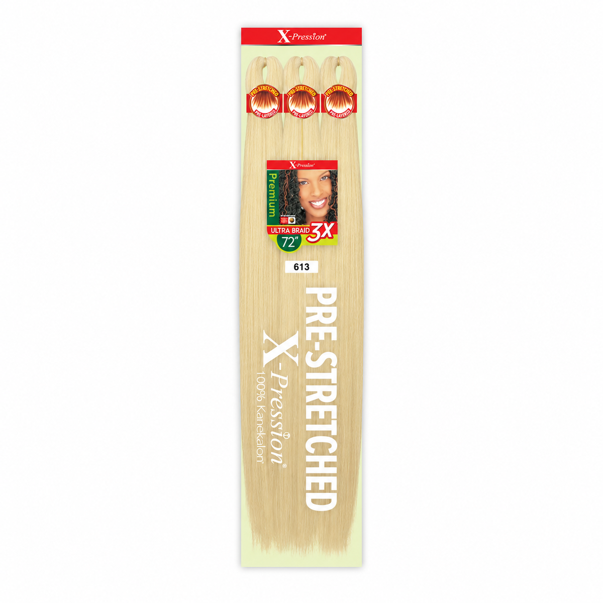 Outre X-Pression Ultra 3X 72-inch — 613, three bundles in labeled retail package — generated product illustration