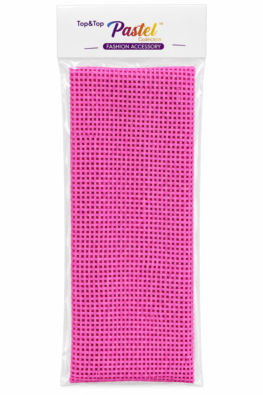 Pastel Collection pink open mesh headband in package