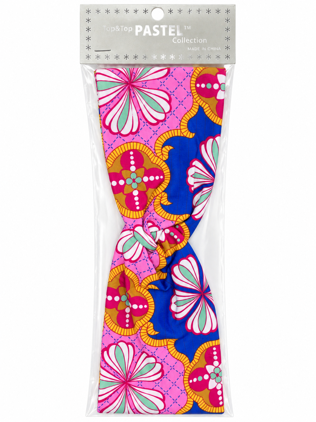 Pastel Collection knot headband in Blue/Pink Floral