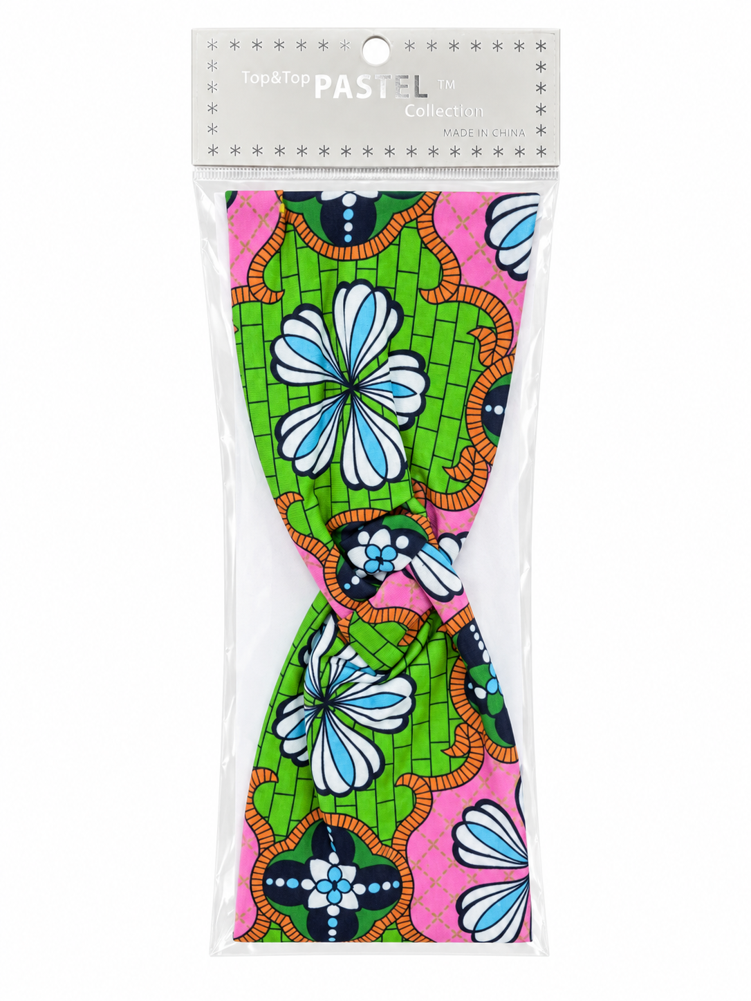 Pastel Collection knot headband in Green/Pink Floral