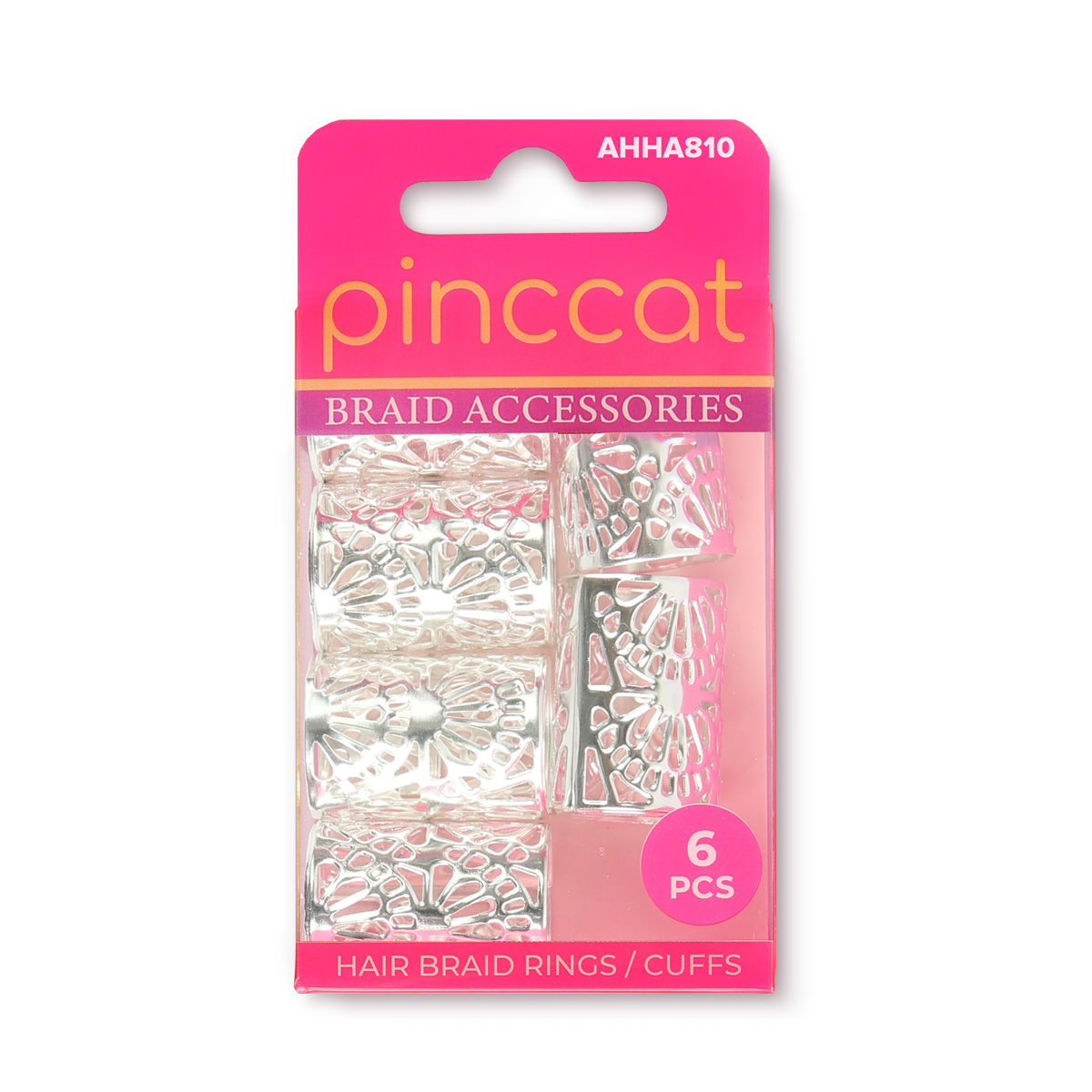 Pinccat AHHA810 hair braid rings and cuffs in retail packaging