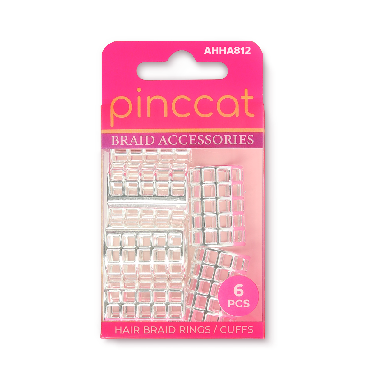 Pinccat AHHA812 hair braid rings and cuffs in retail packaging